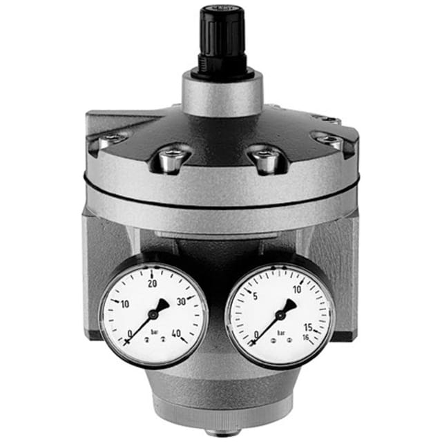 Hochleistungsdruckregler mit 2 Manometern, G 2", 0,2 - 6 bar