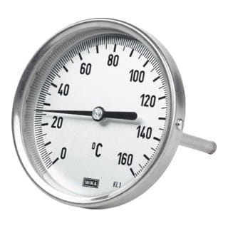 Bimetallthermometer, G 1/2" hinten, Tauchschaftlänge 100mm, ø100, 0°C bis 250°C