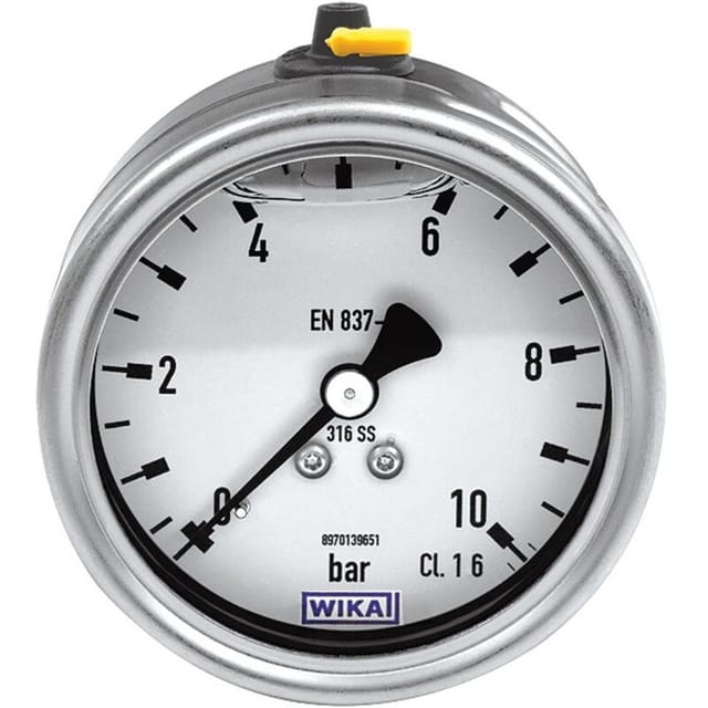 Glyzerinmanometer, Edelstahl, G 1/2" exzentrisch, 0-40,0 bar, Ø 100