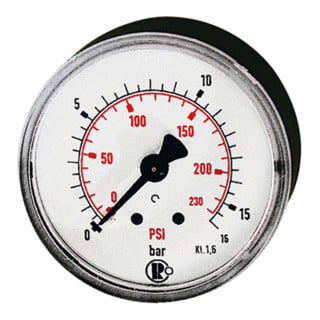 Standardmanometer, Kunststoff, G 1/4" hinten, 0-4,0 bar/58 psi, Ø 63mm