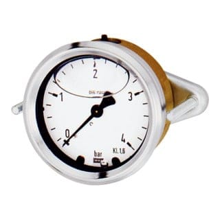 Glyzerinmanometer, Dreikantfrontring, G 1/4" zentrisch, -1/+5,0 bar, Ø 63