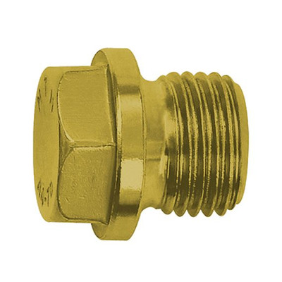 Verschlussschraube Außen-6-kant Bund Messing G3/8" Länge 21mm SW17