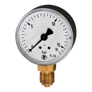 Standardmanometer, Kunststoffgehäuse, G 1/4" unten, -1/0,0 bar, Ø 50