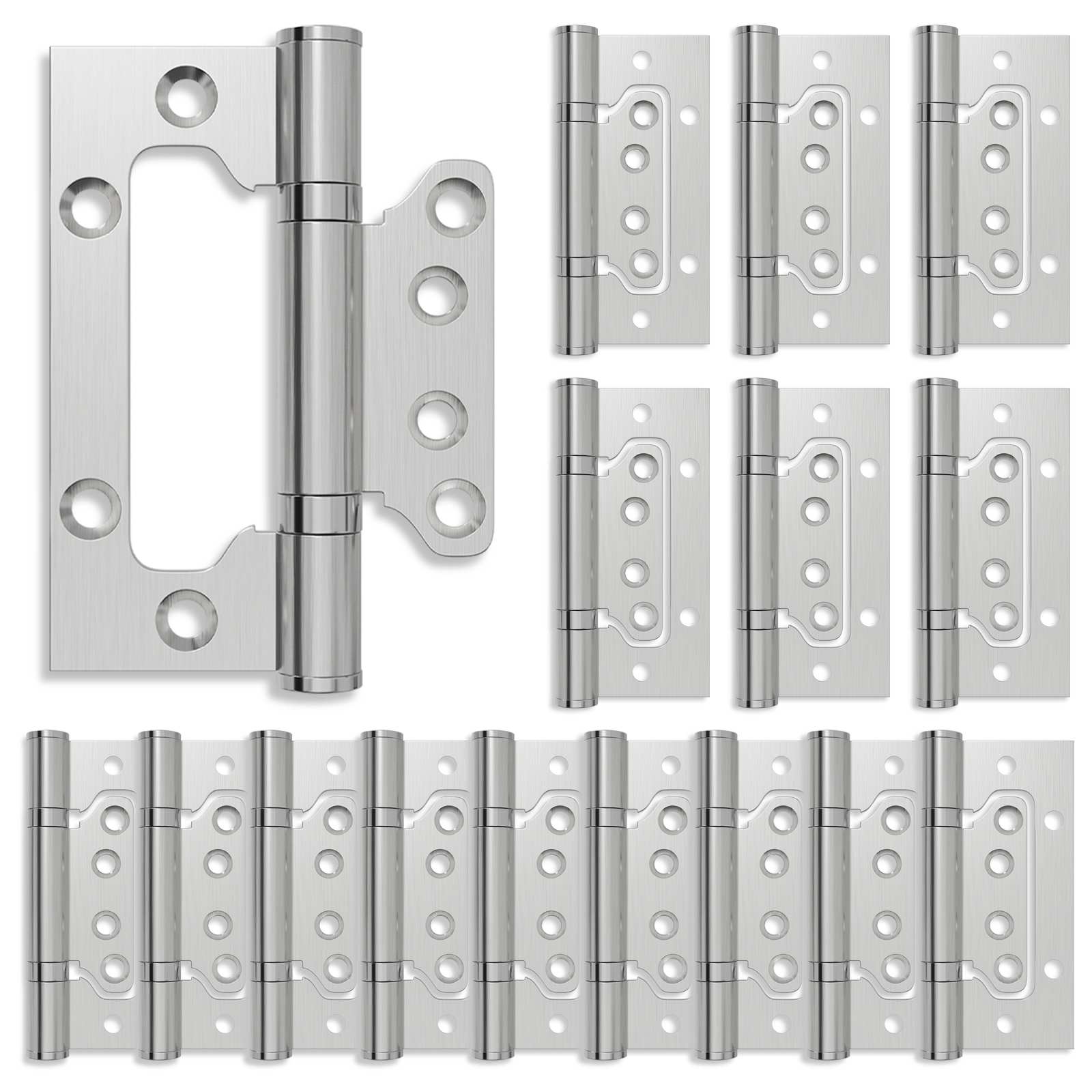 Scharnier 16 Stk. 100 X 75 X 13 Mm Silber Stahl Vidaxl