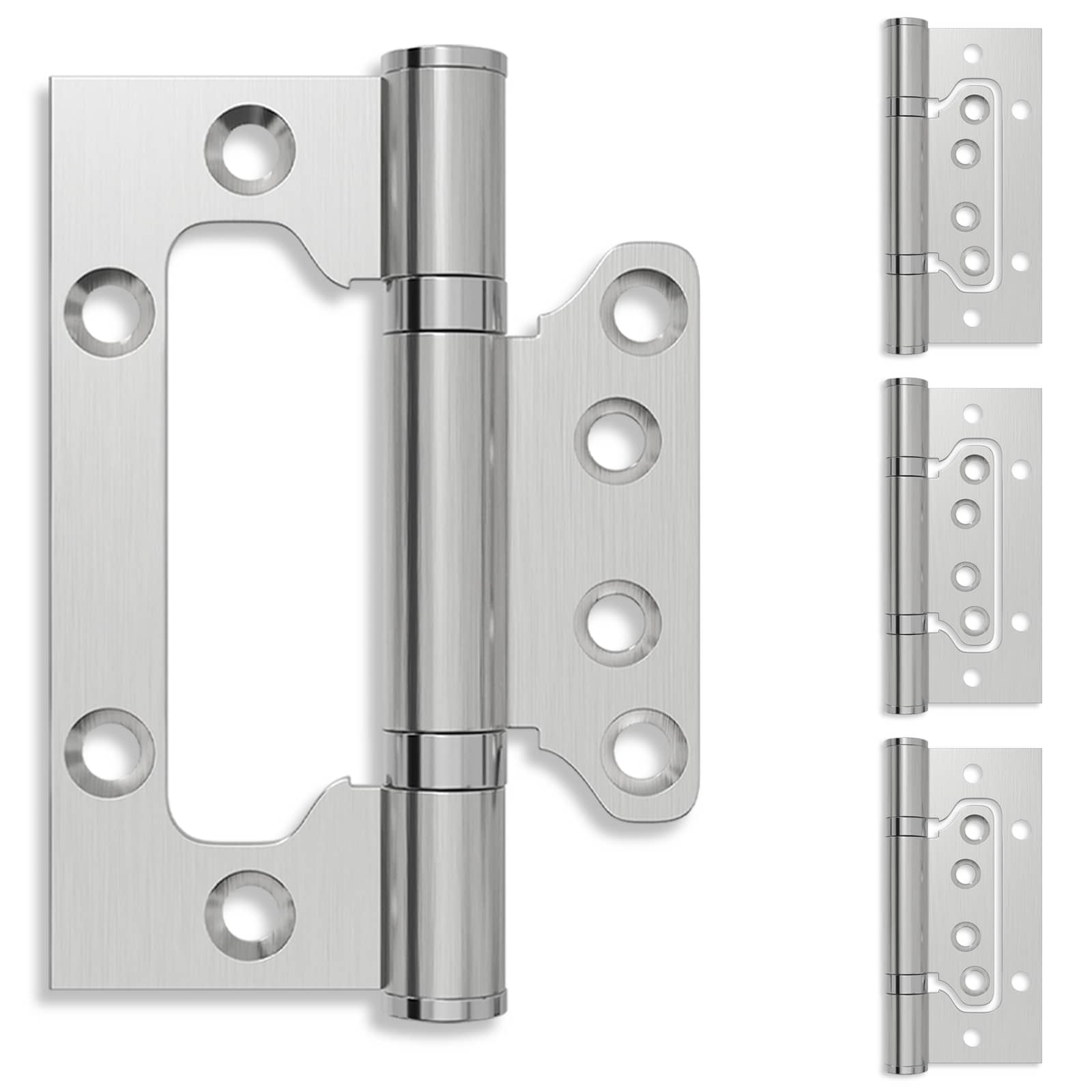 Scharnier 4 Stk. 100 X 75 X 13 Mm Silber Stahl Vidaxl