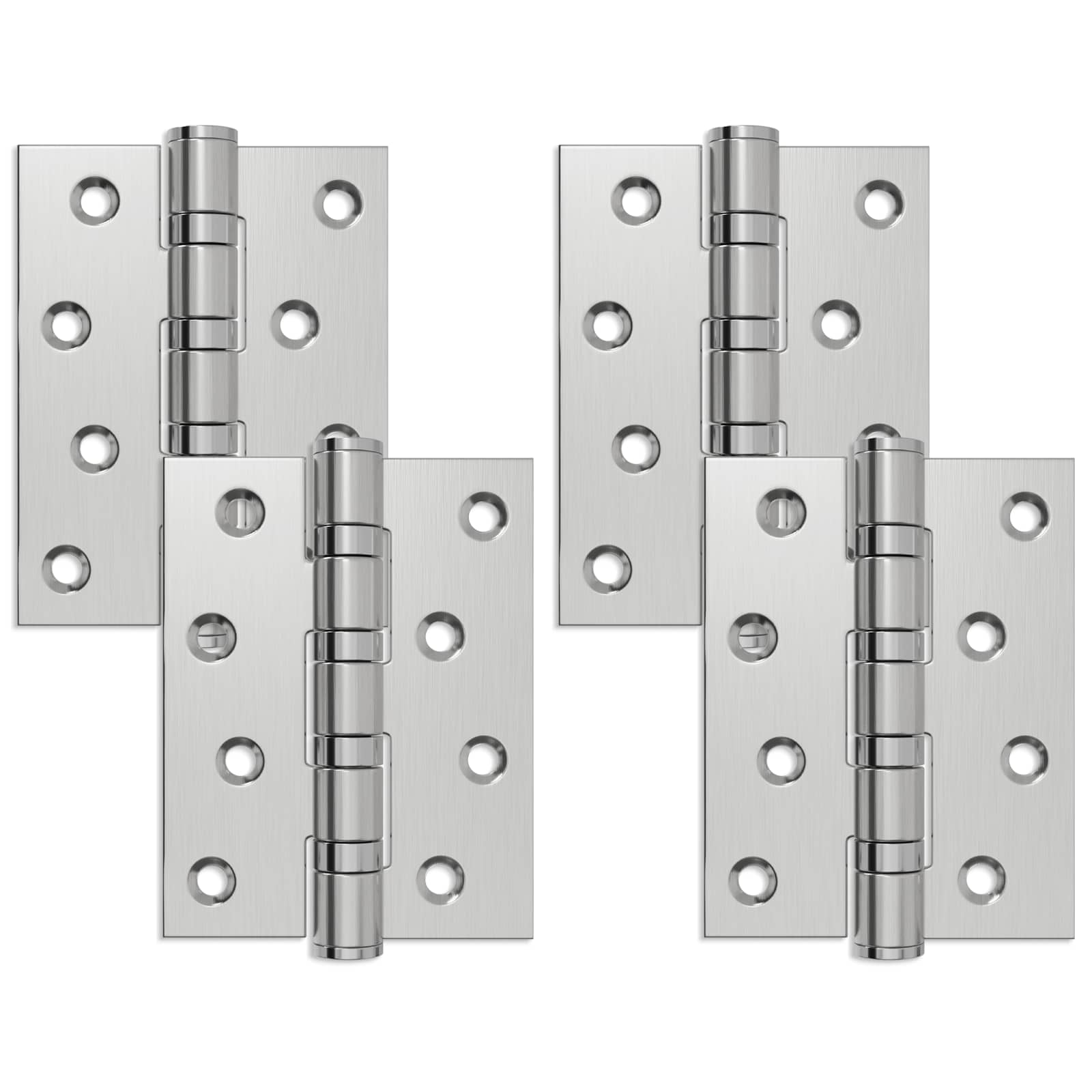 Scharnier 4 Stk. 100 X 78 X 13 Mm Silber Stahl Vidaxl