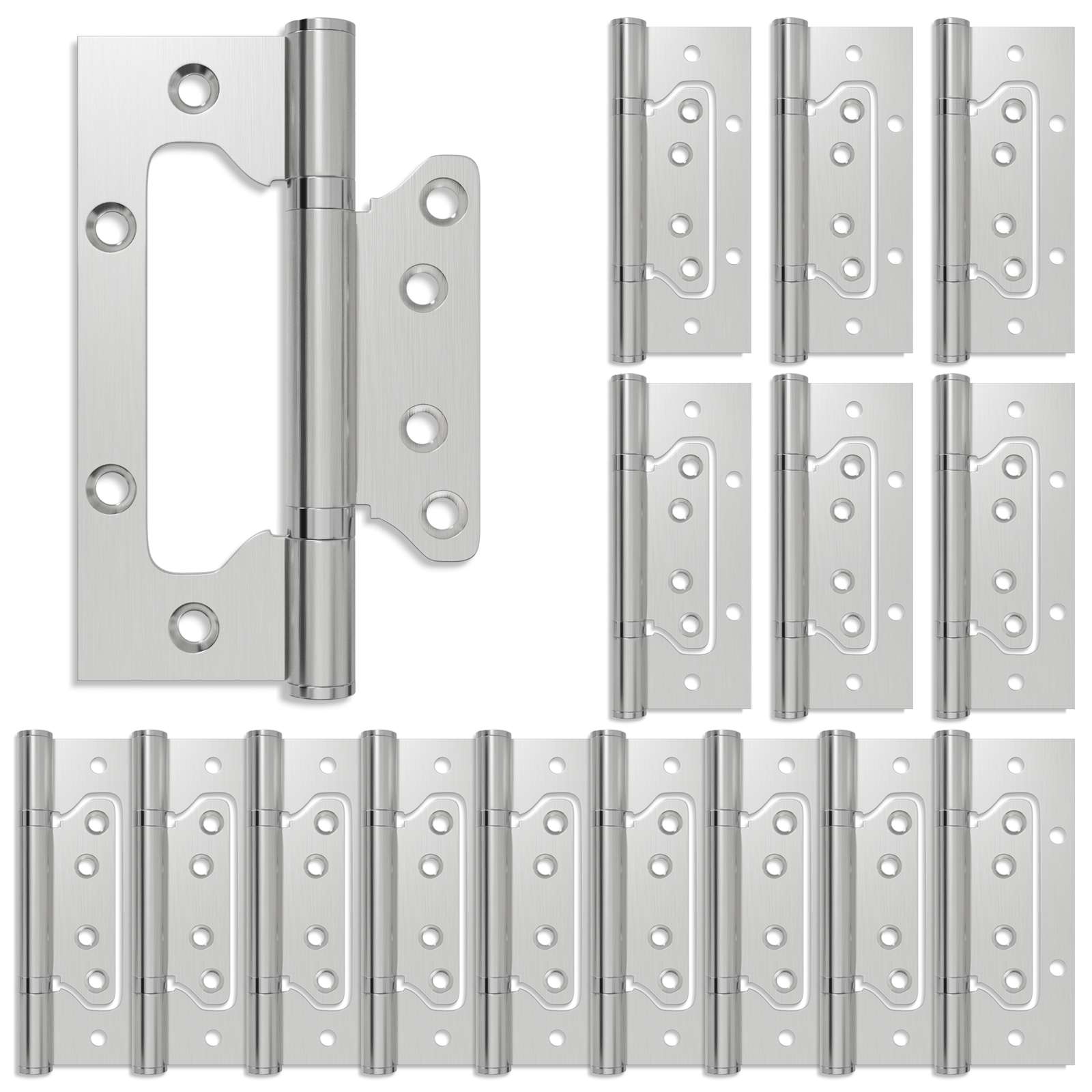 Scharnier 16 Stk. 125 X 78 X 13 Mm Silber Stahl Vidaxl