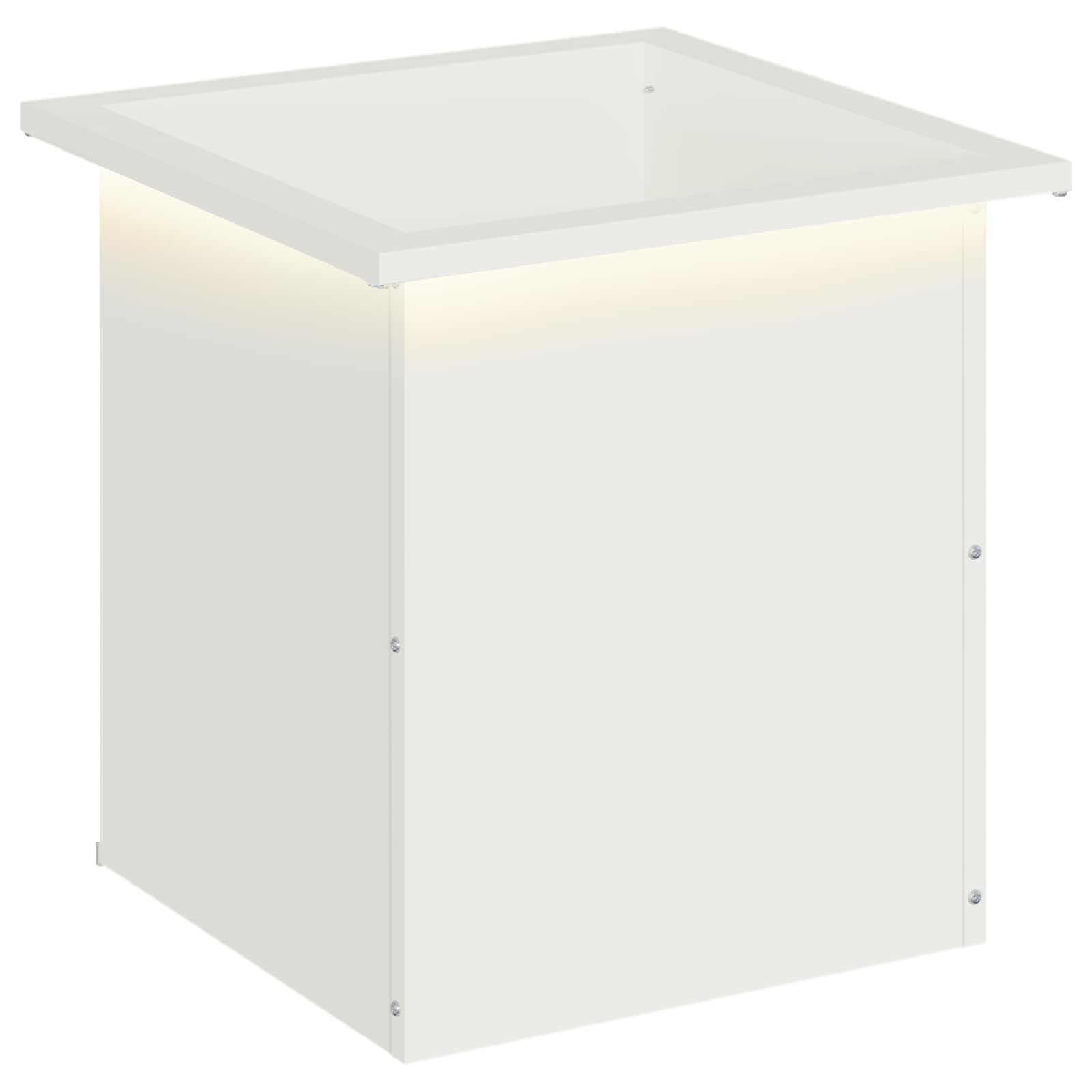 Garten-pflanzkübel Mit Led Weiß 40 X 40 X 40 Cm Stahl Vidaxl