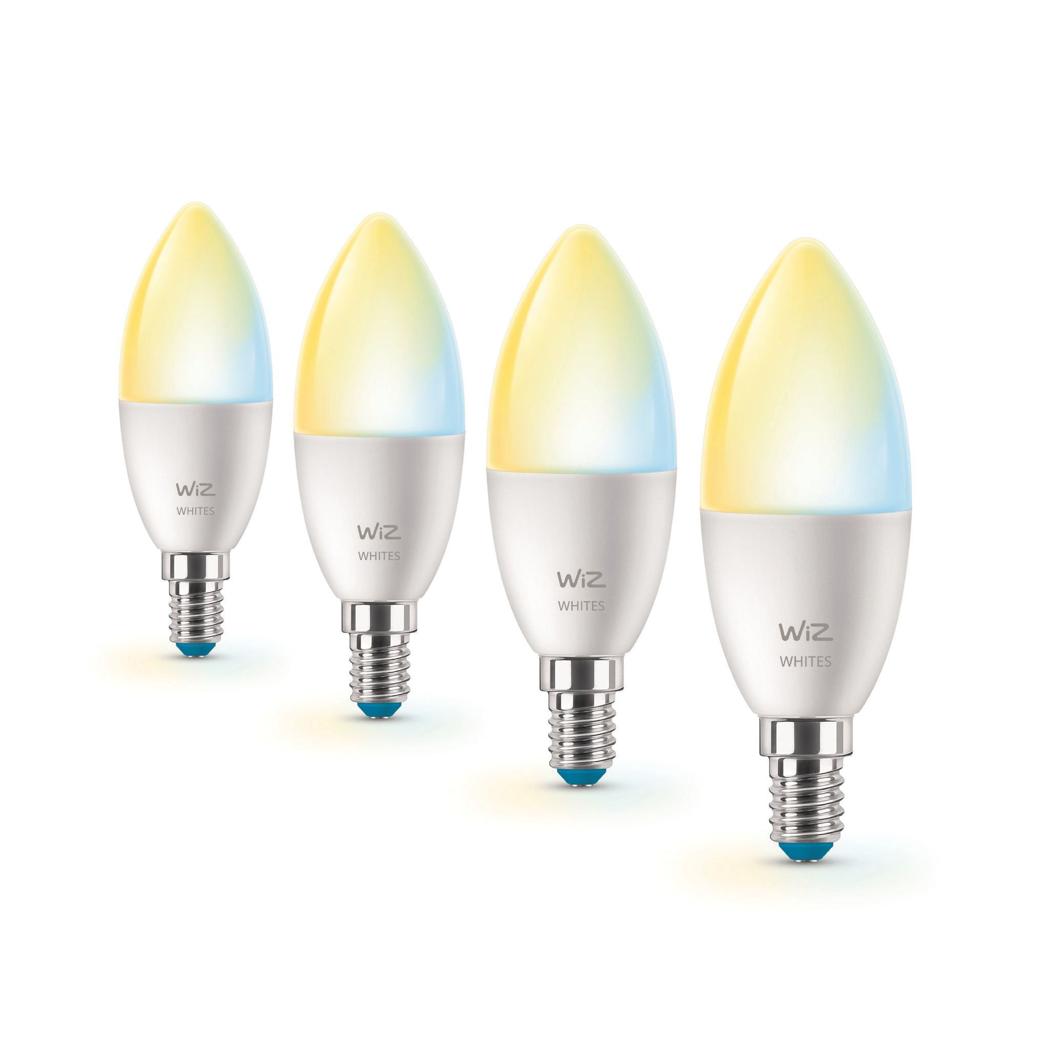 Wiz Vorteilspaket Mit 4 Kerzen Lampen Matt E14 40 W Warm Bis Kaltweißes Licht - Kompatibel Mit Apple Homekit, Alexa Und Google Home - Tunable White