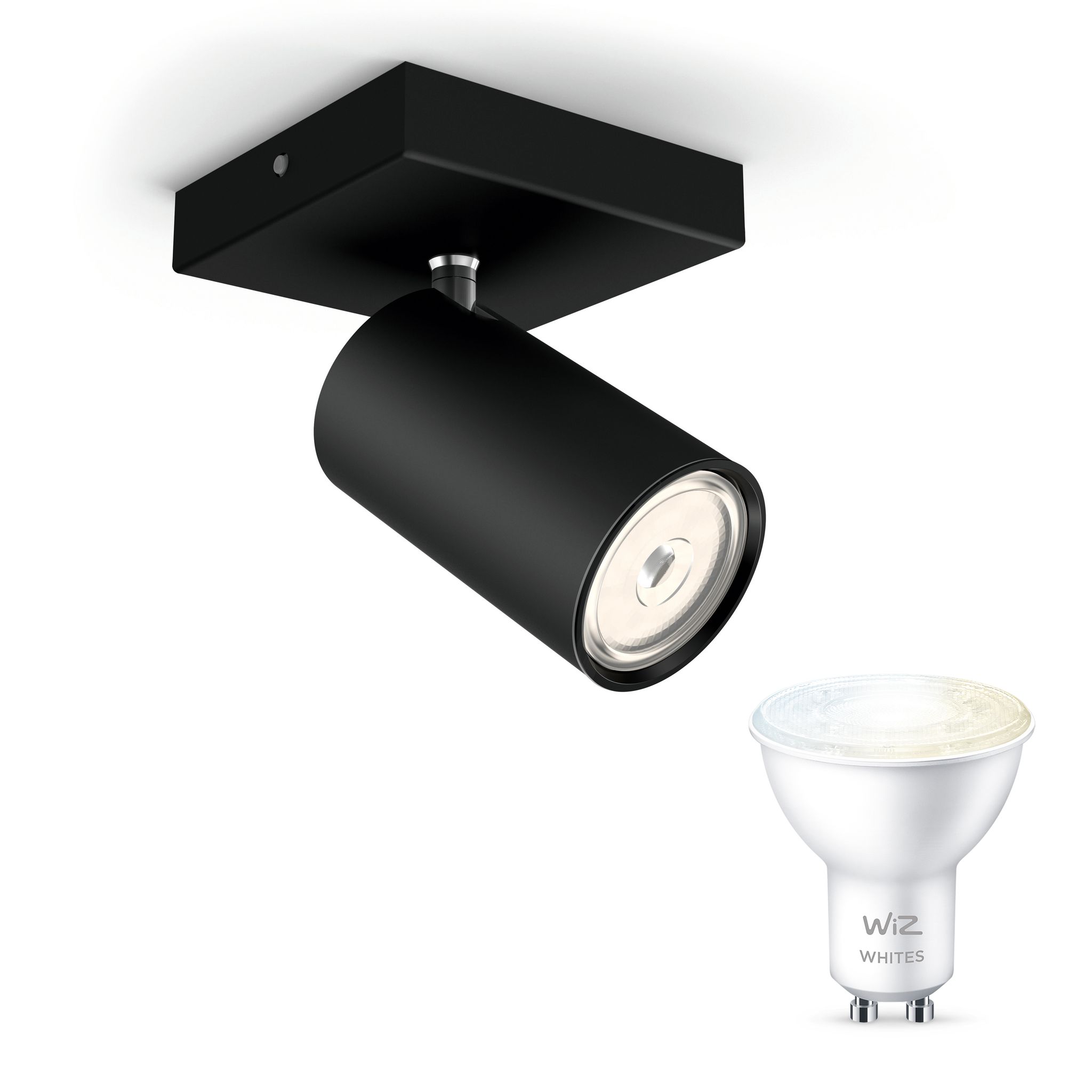 Wiz Kosipo Aufbauspot Mit 1 Lichtpunkt Gu10 (schwarz) Warm Bis Kaltweißes Licht - Steuerbar Über Wlan