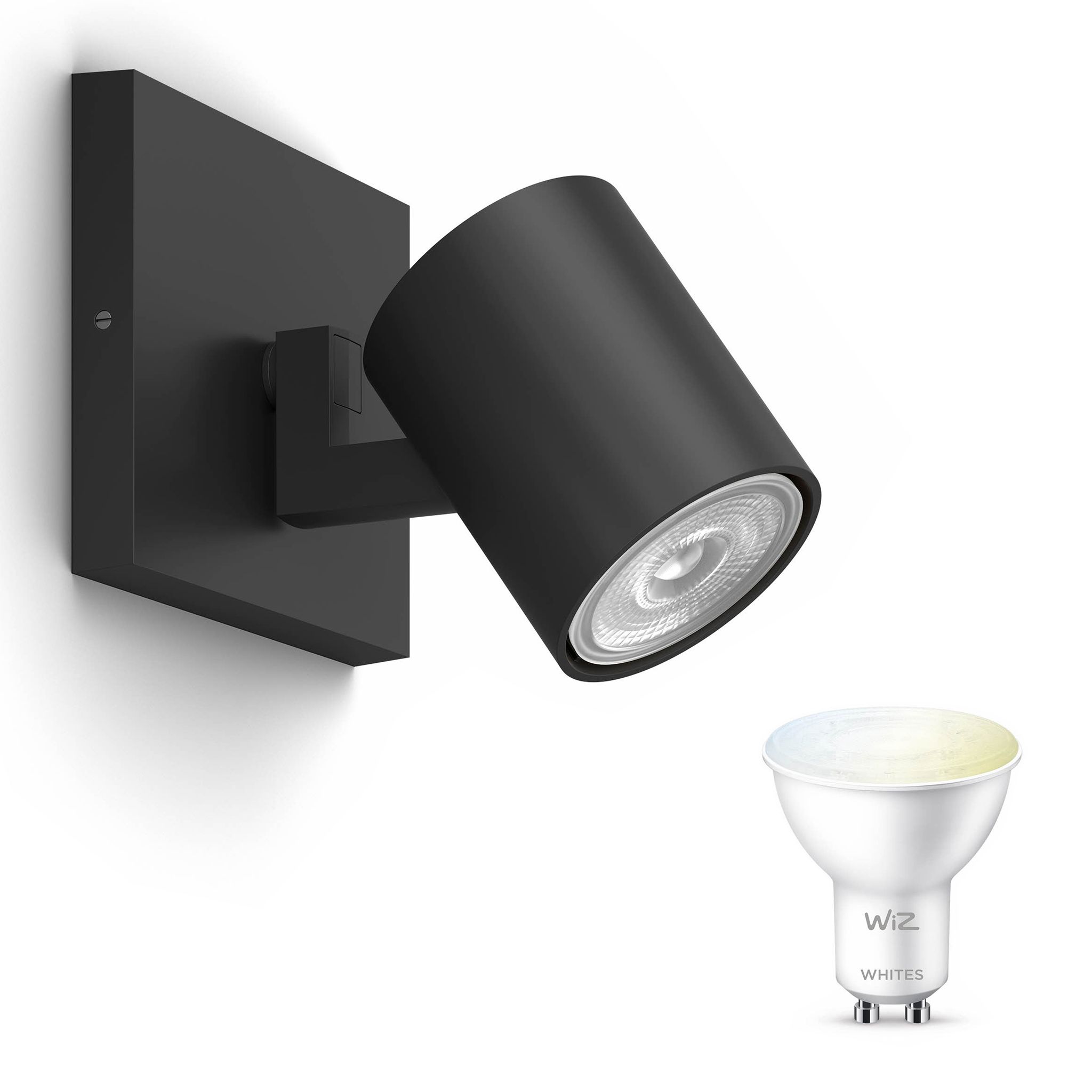 Wiz Runner Aufbauspot Mit 1 Lichtpunkt Gu10 (schwarz) Warm Bis Kaltweißes Licht - Steuerbar Über Wlan