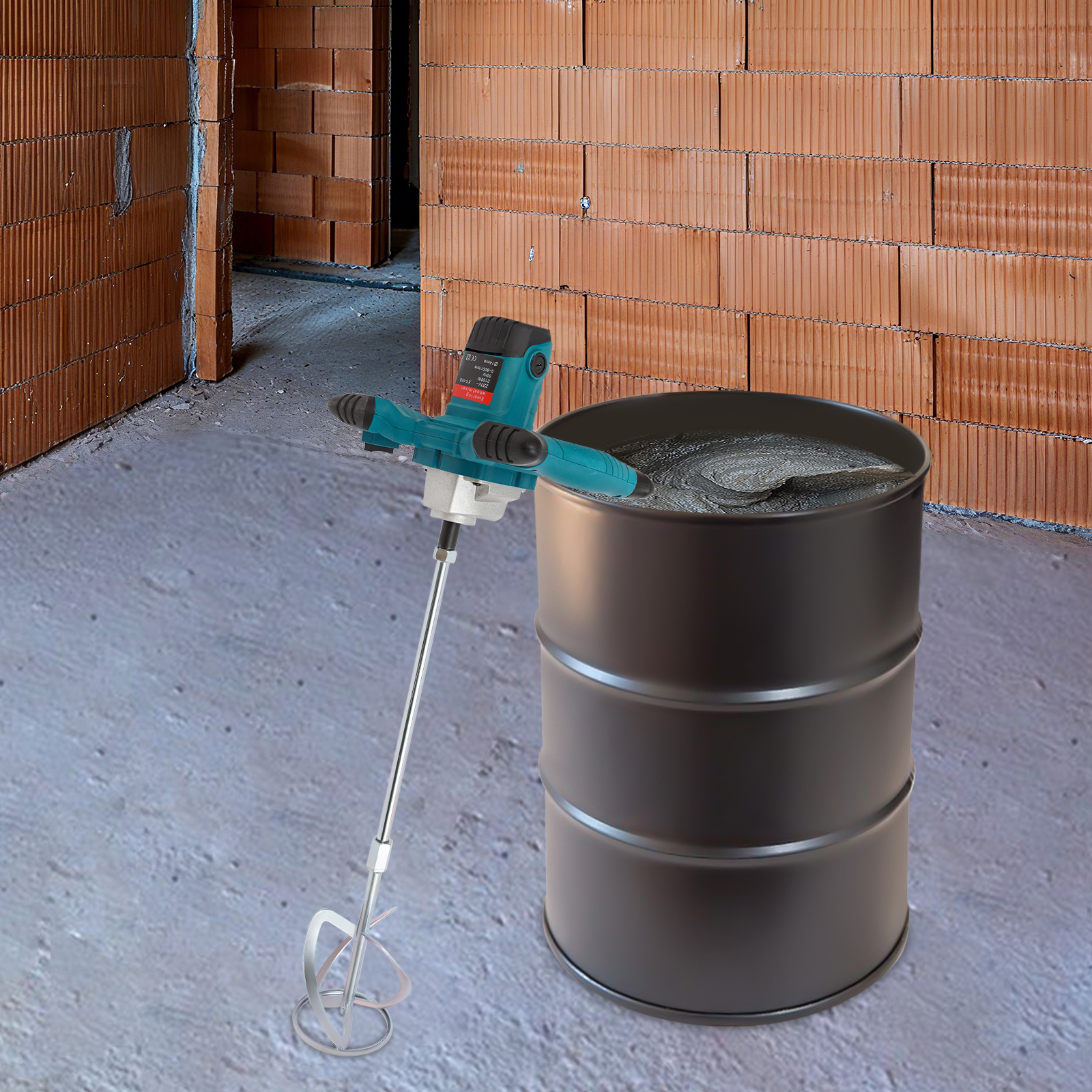 Yissale - Werkzeug - Professioneller Mixer 2100w Handmixer Mörtelmischer Betonmischer 6 Einstellbare Geschwindigkeiten