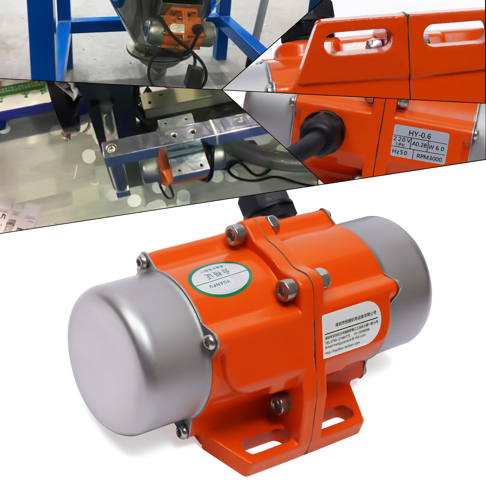 Yissale - Werkzeug - Einphasen-vibratormotor 220v 60w Elektrischer Vibrationsmotor Beton Aluminiumlegierung Mit Exzenterblock Einstellbare Drehzahlregelung Für Bergbau Metallurgie Kohle Bauen