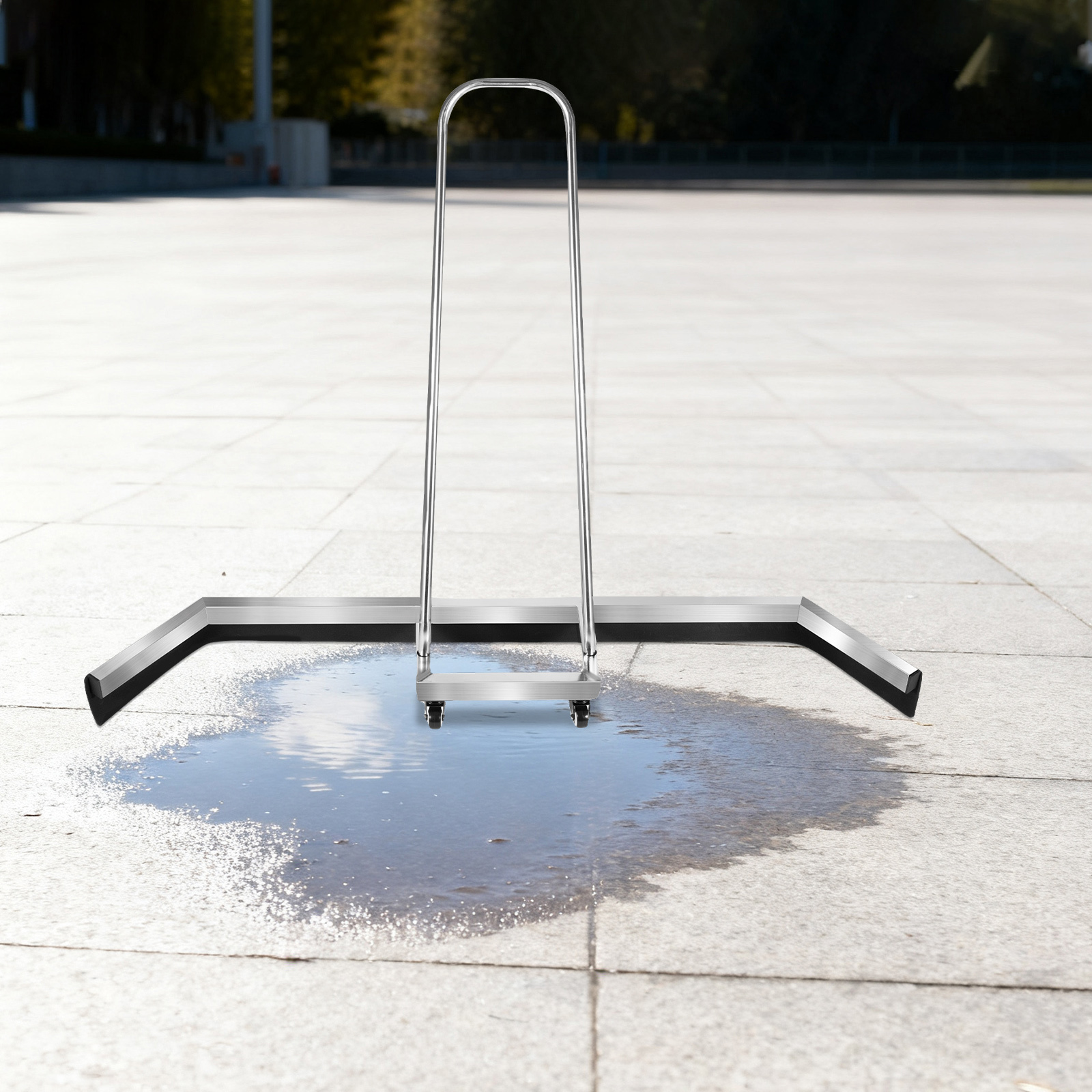 Yissale - Werkzeug - Tennisplatz-wasserabzieher Aus Edelstahl – Wasserabzieher – Wasserabzieher – Wasserabzieher – Wasserbesen – Regen – Schnelles Kehren – Einfach Zu Bedienen – Mit Universalrädern –
