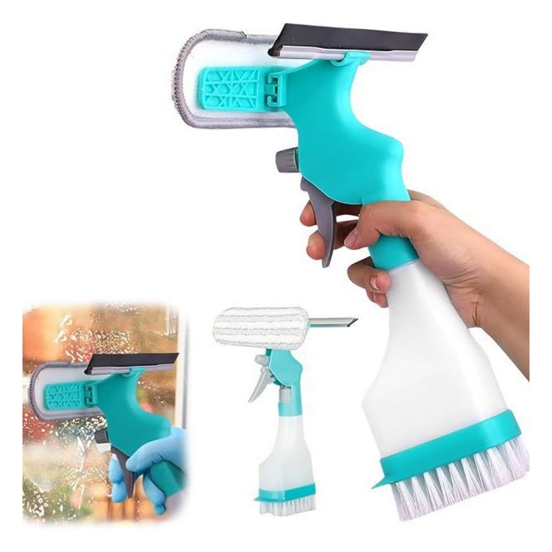4-in-1 Fensterreiniger Mit Abzieher Und Sprühgerät, 25 Cm Schaber-set, Streifenfrei, Multifunktionale, Nachfüllbare Flasche Für Auto/badezim