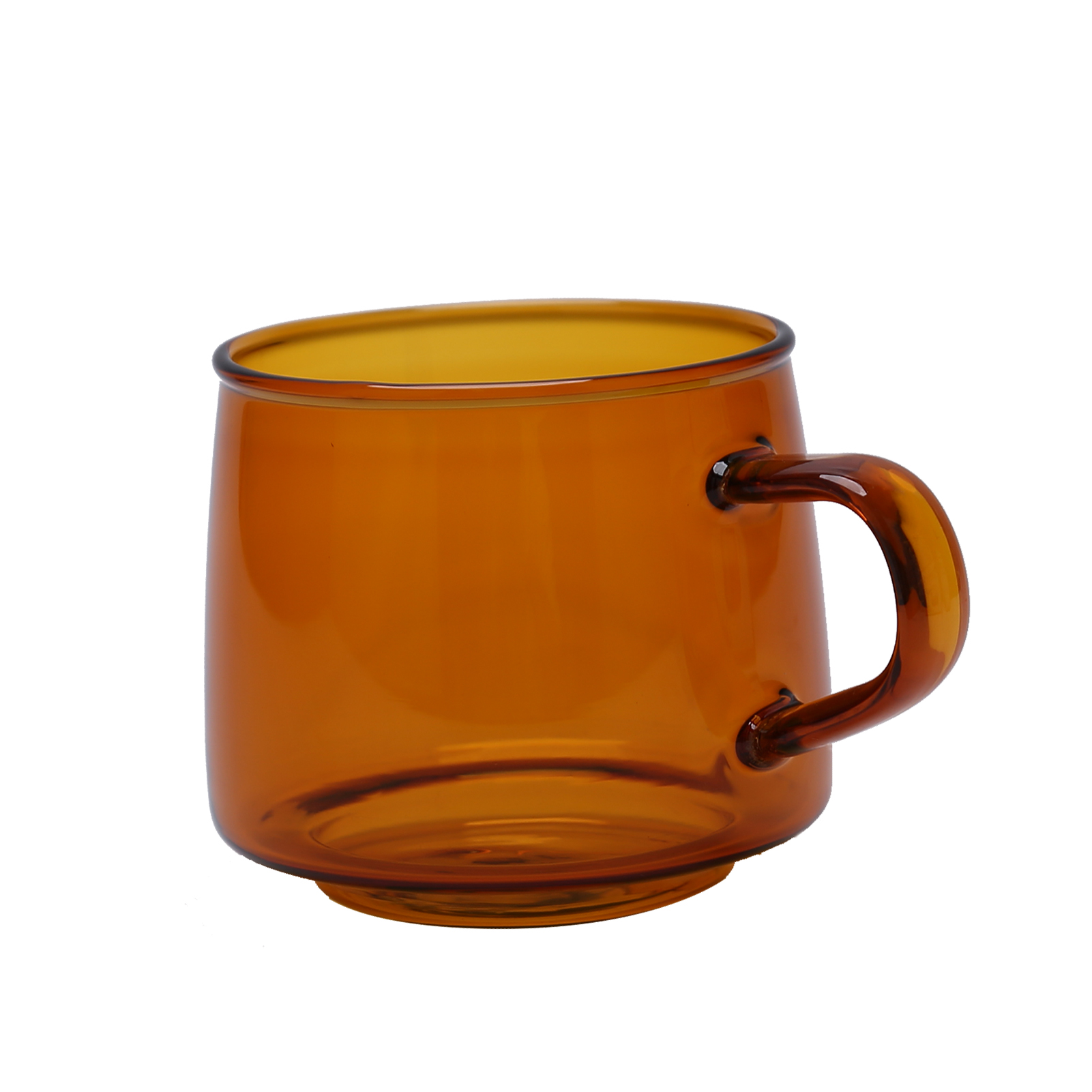 350 Ml Glas-kaffeebecher, Kristall-kaffeebecher Mit Henkel, Hitzebeständig Für Zuhause Und Café, Bernstein