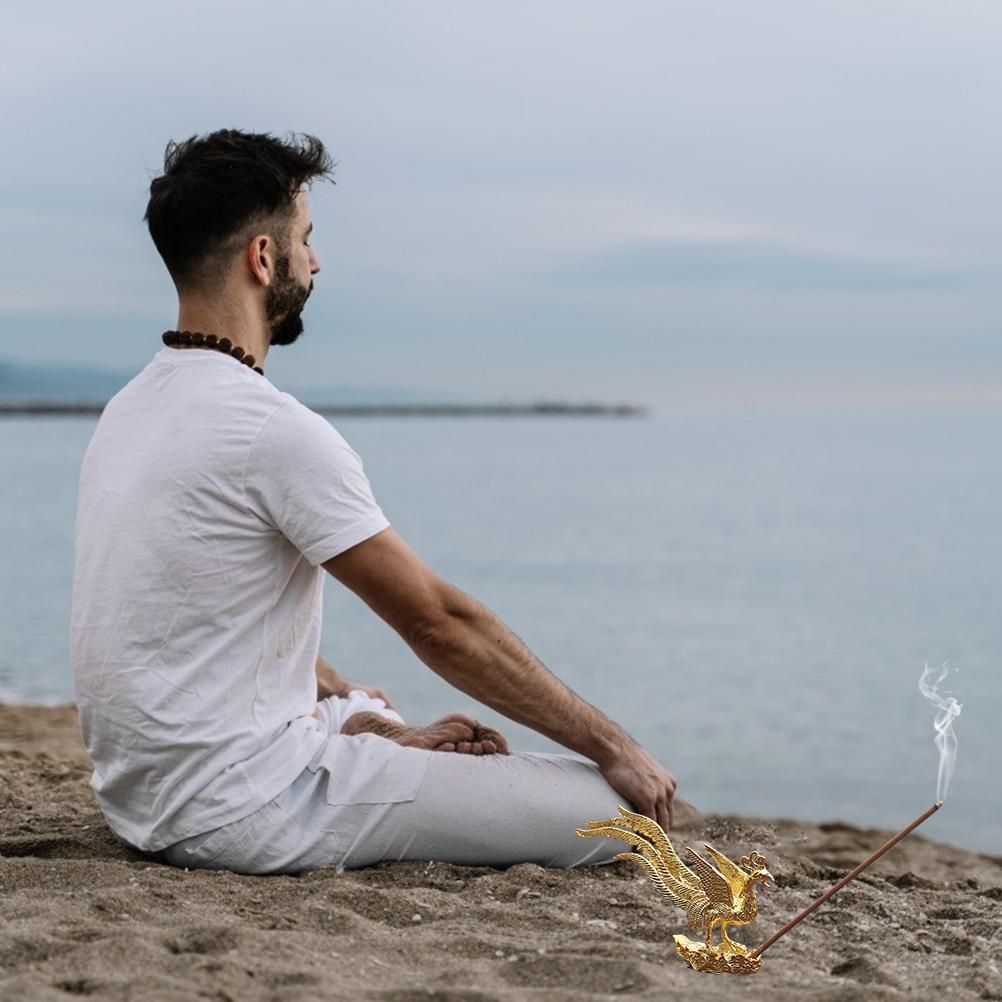 Antiker Goldener Phönix-räucherstäbchenhalter Aus Zinklegierung Für Aromatherapie-ofen Und Als Heimdekoration