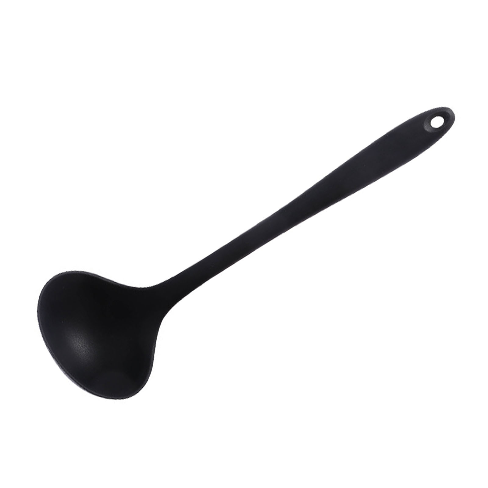 Suppenkelle/servierlöffel Aus Silikon, 28,4 Cm, Komfortabler Griff, Hitzebeständig, Küchenutensil Für Abendessen Zu Hause, Schwarz