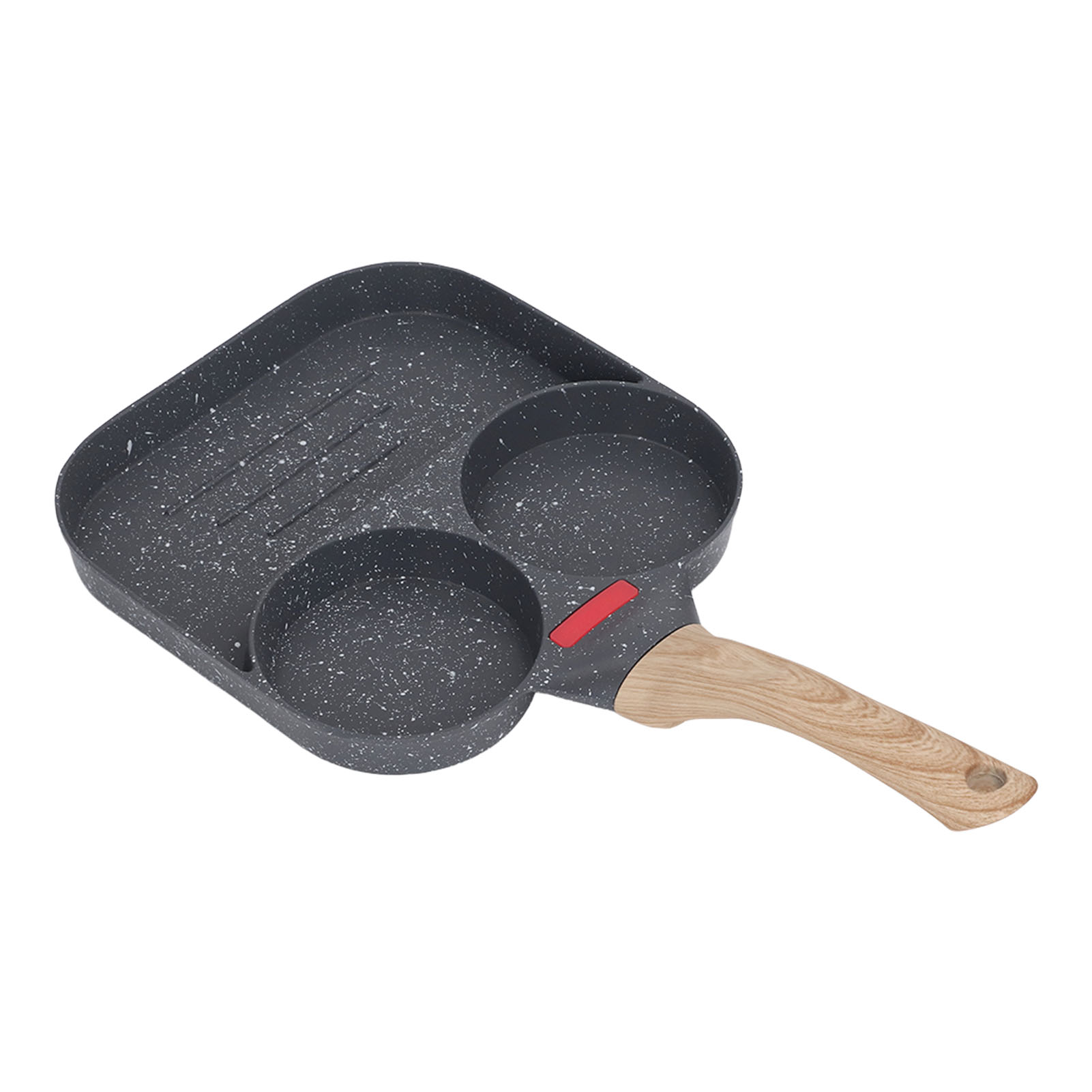 Eierpfanne, Hitzeempfindliche Silikon-aluminium-pfannkuchenpfanne Mit Komfortablem Griff Für Omeletts, Hamburger, 3 Mulden