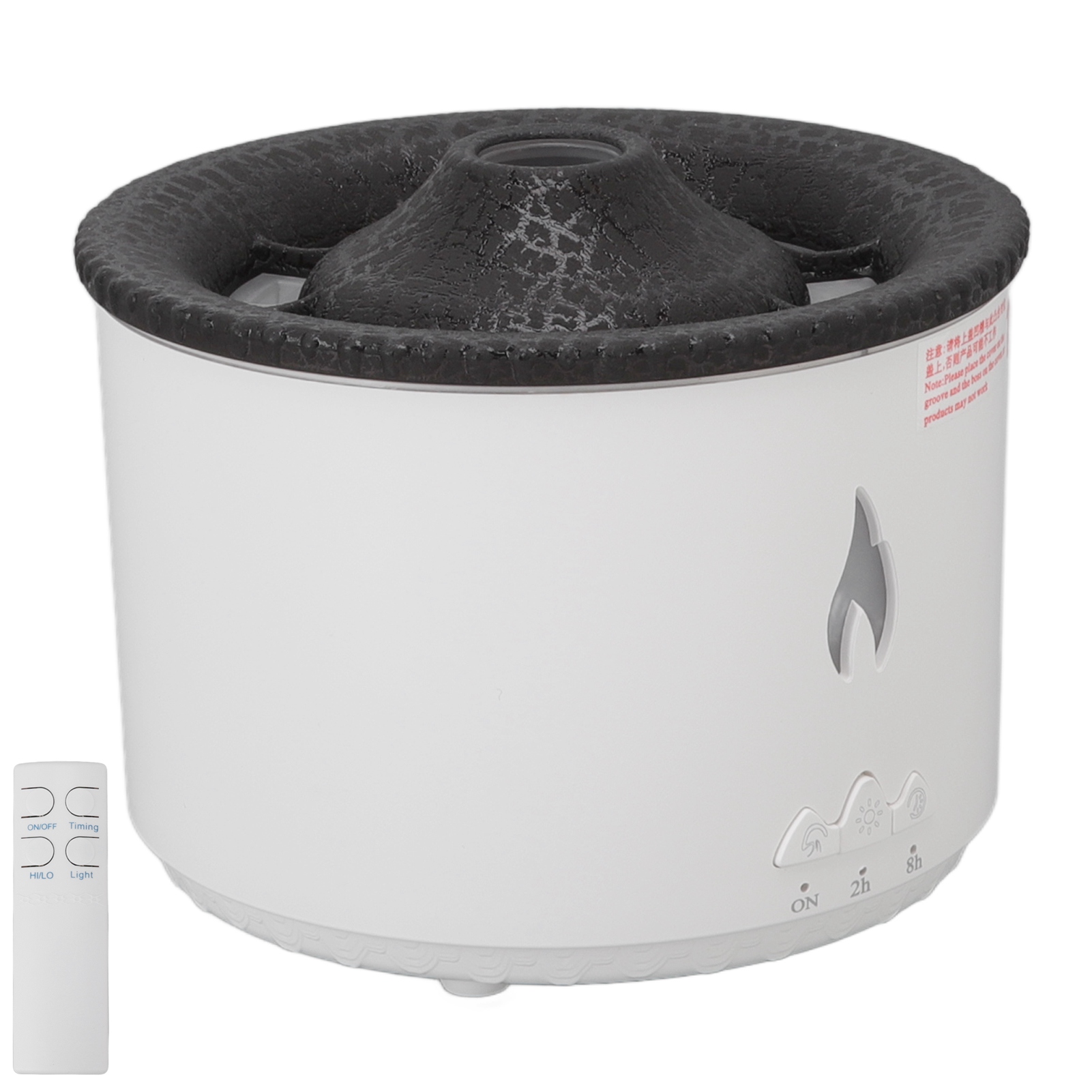 Flammen-aroma-diffusor Mit Seajelly-zerstäuber Und Rauchring, Inklusive Fernbedienung, Schwarz-blau-flamme, Zweifarbig, 100–240 V, Eu-stecker