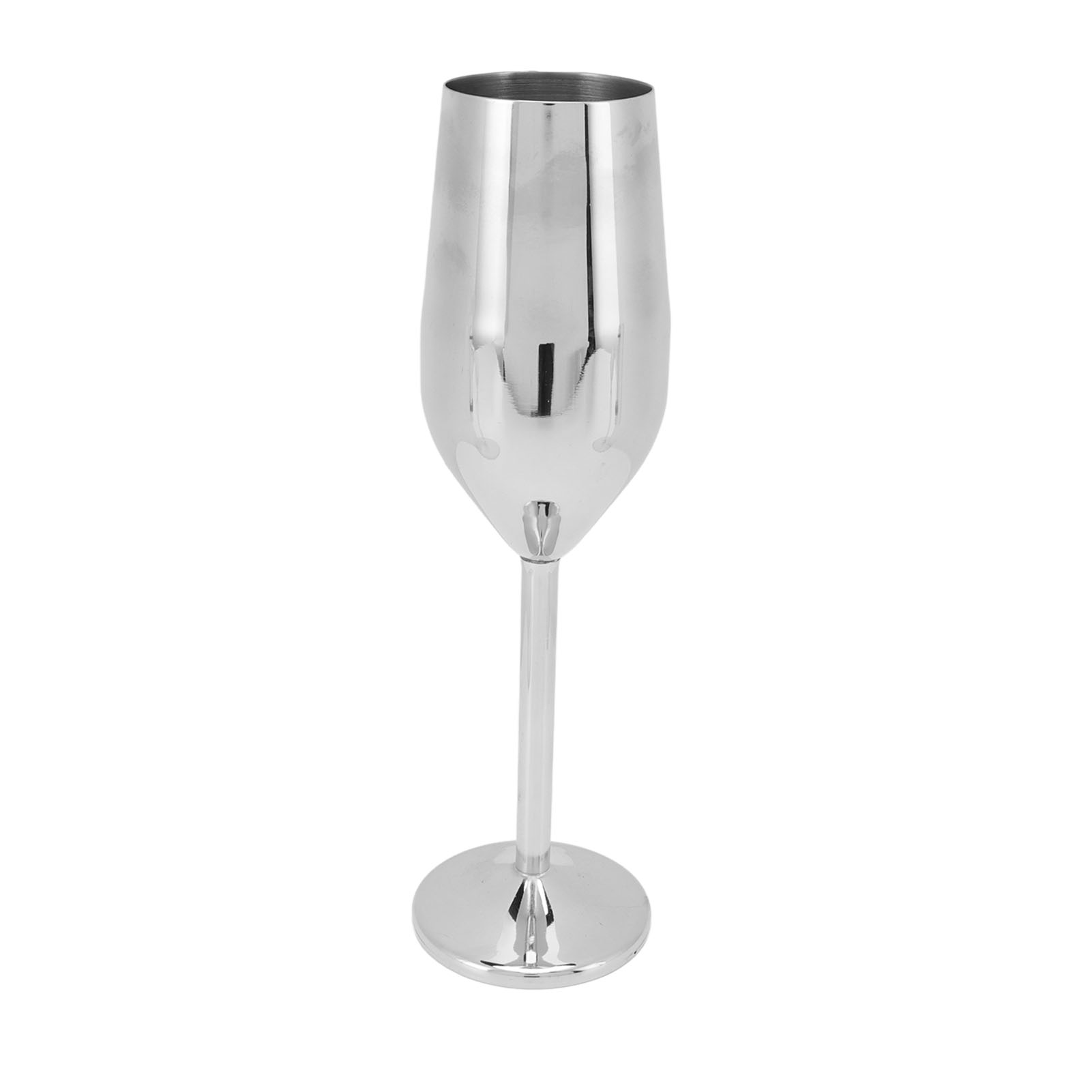 Weinglas Aus Edelstahl, Wunderschöner, Eleganter Champagnerkelch Aus Metall Für Dinnerpartys, Silber