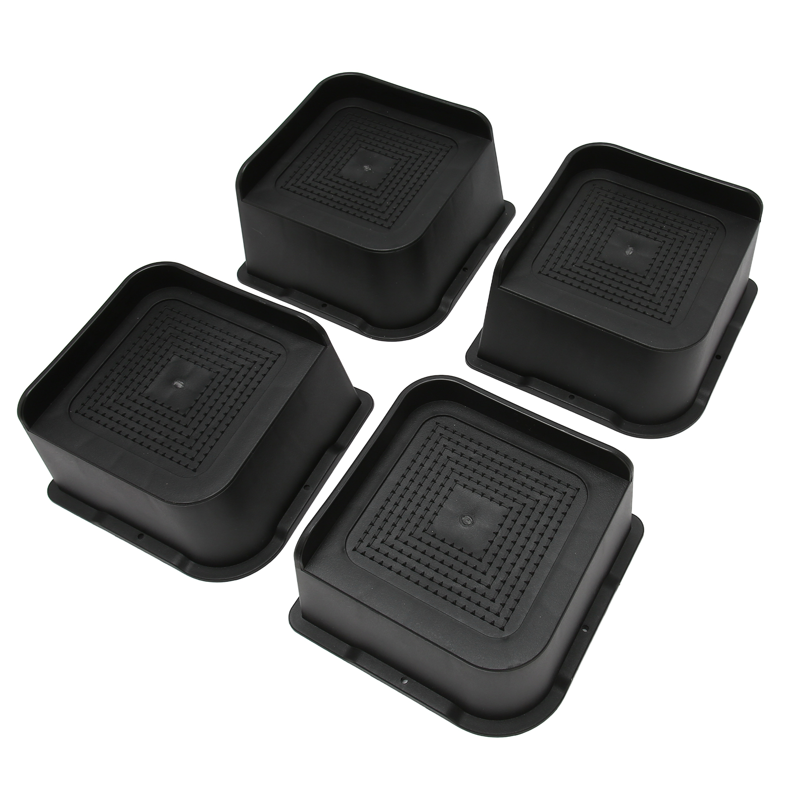 4er-set Bettfüße Aus Abs In L-form, Rutschfest, Extra Hoch, Für Schreibtisch, Schrank, Sofa, Couch, Tisch, Schwarz, 7,6 Cm/3 Zoll