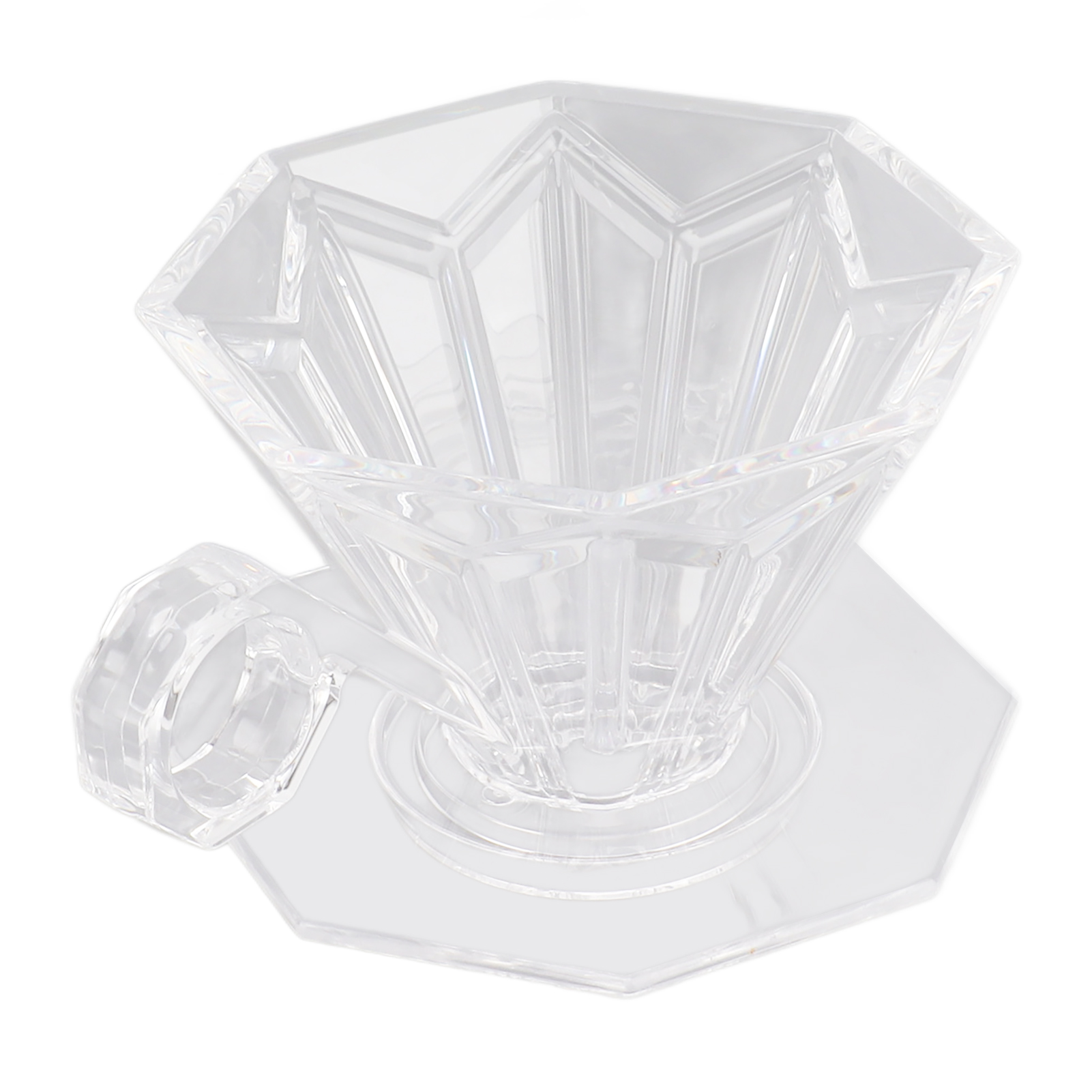 Kaffeefilterbecher Aus Harz, Papierlos, Wiederverwendbar, Achteckig, Filterkegel Mit Griff Für Pour-over-kaffeemaschinen, Transparent