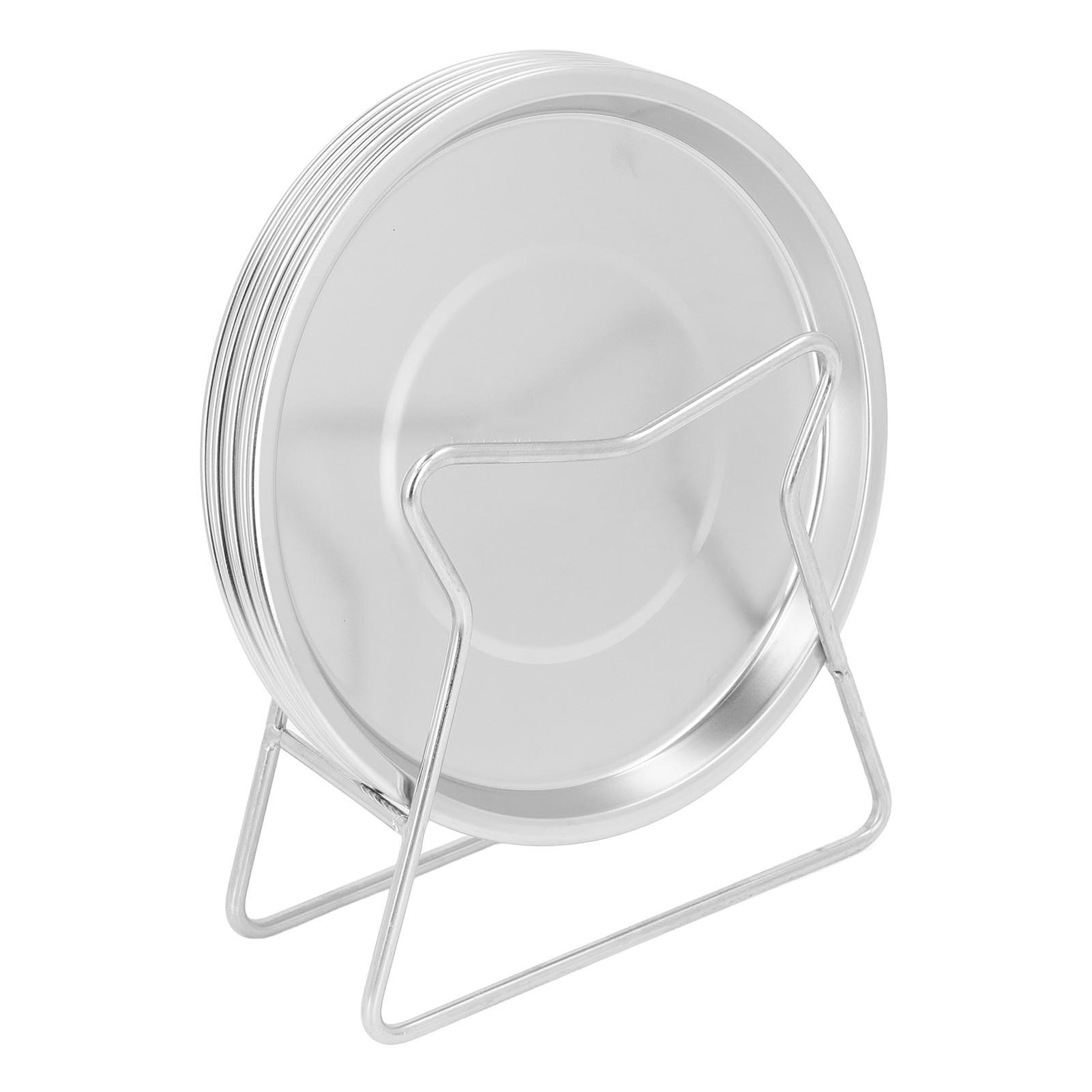 8-teiliges Set Runder Grillteller Aus Edelstahl 304, Kleine Speiseteller Für Snacks Und Beilagen