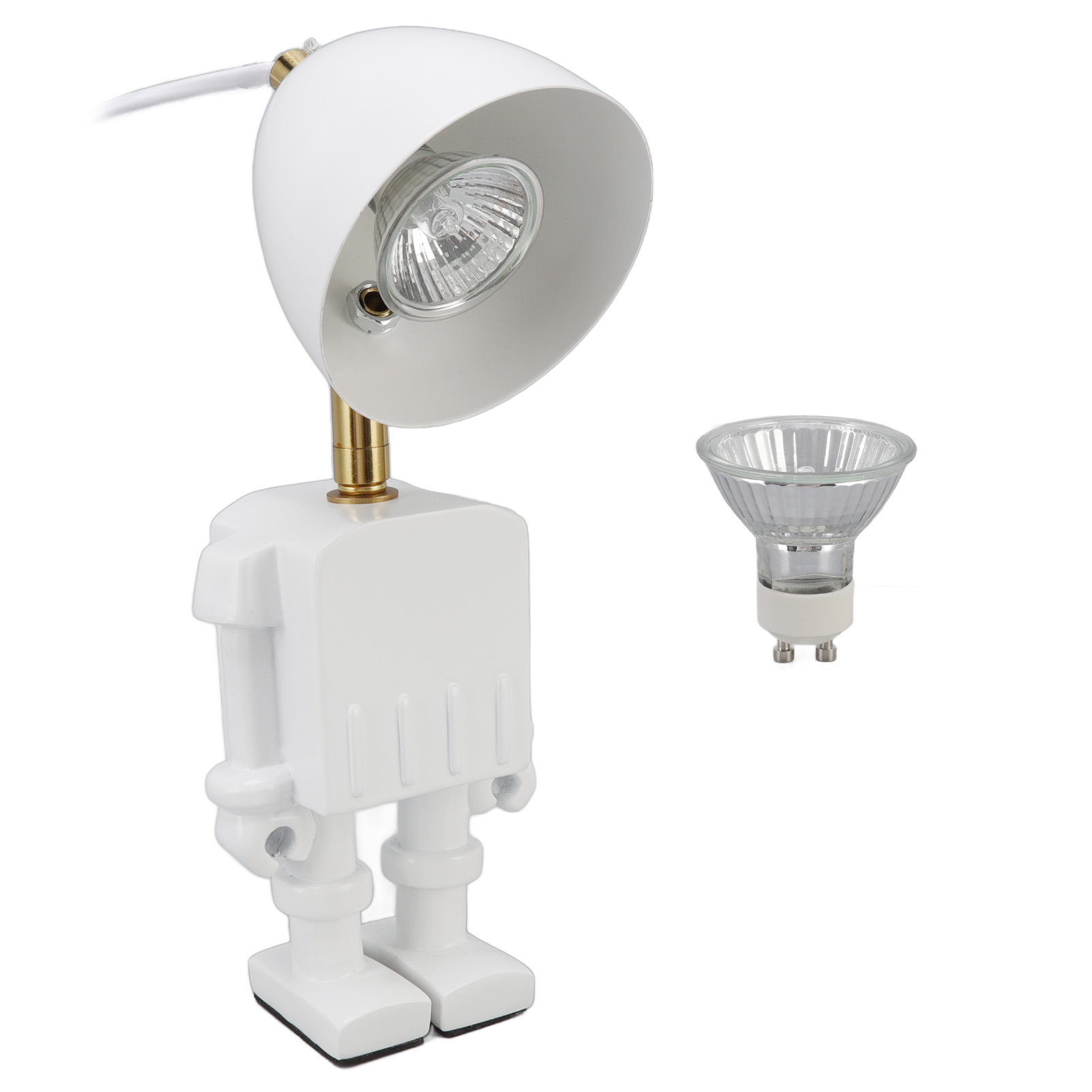 Kerzenwärmer-tischlampe In Roboterform, Dimmbar, Mit 220v 35w Warmweißer Gu10-glühbirne Und 110–240v Eu-stecker