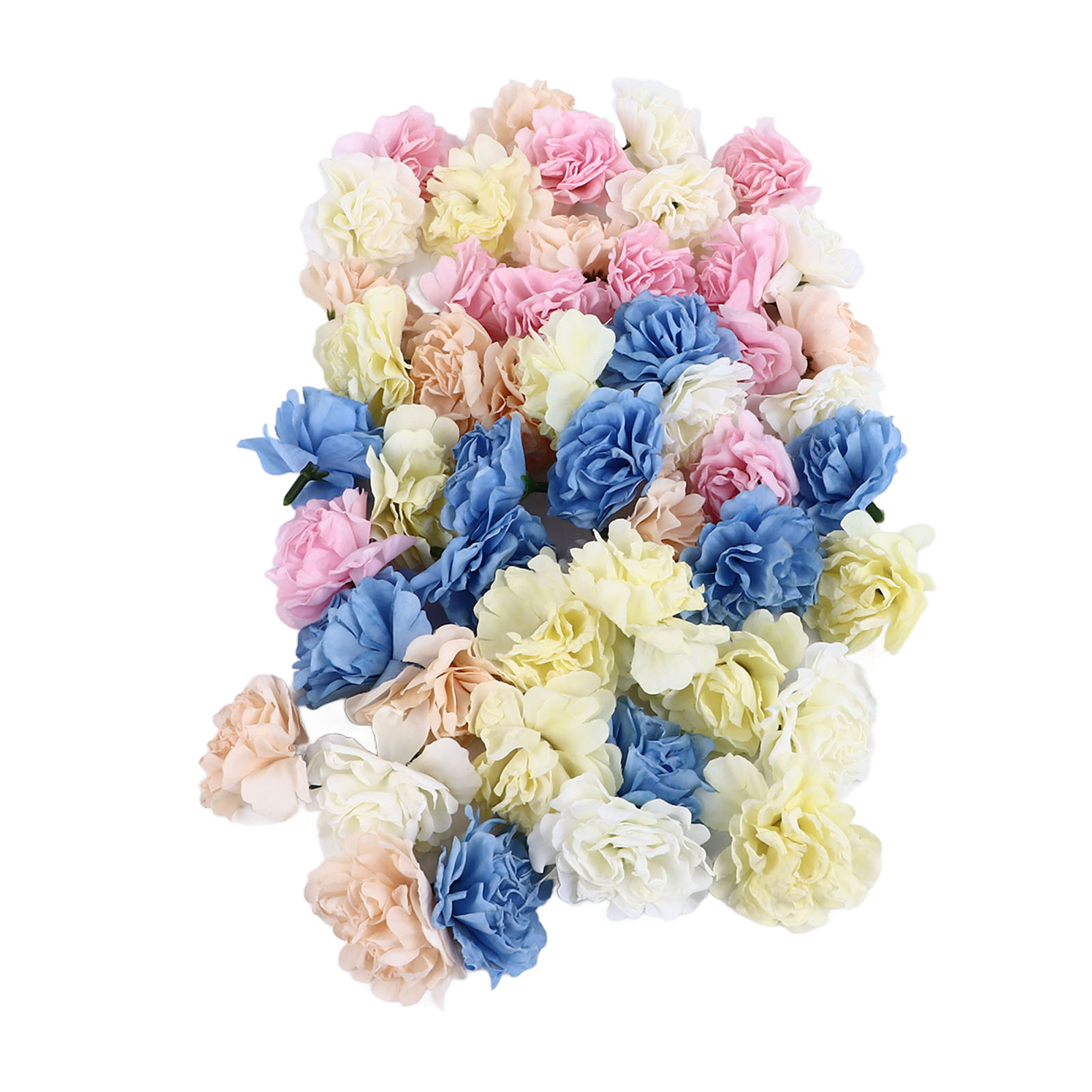 50 Künstliche Nelken In Den Farben Rosa, Creme, Blau, Champagner Und Beige Für Blumenarrangements