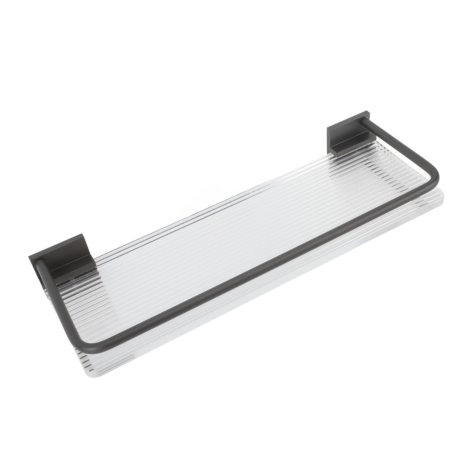 30 Cm Wandregal Für Badezimmer, Handtuchhalter Aus Aluminium Und Acryl, Grau