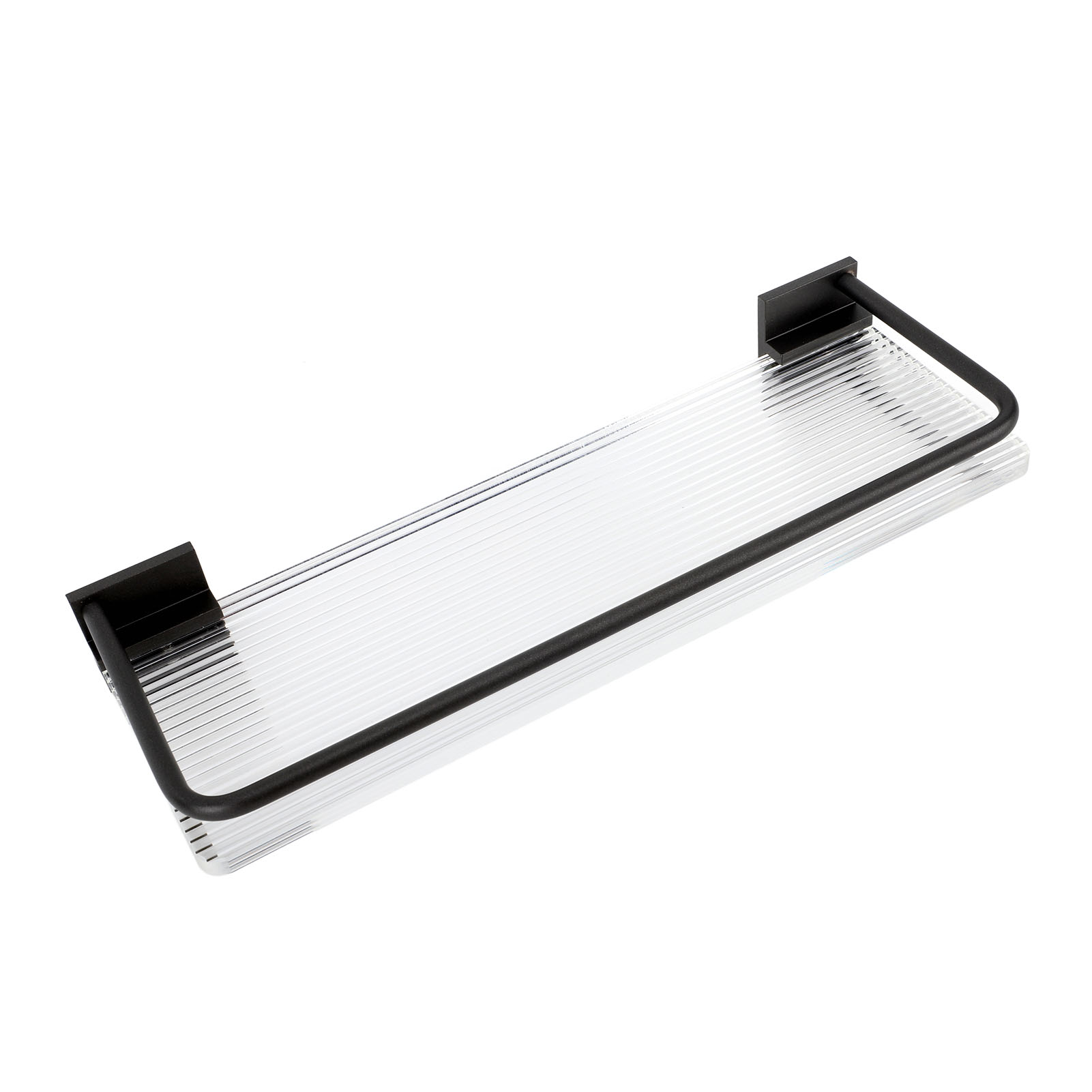 30 Cm Wandregal Für Badezimmer, Handtuchhalter Aus Aluminium Und Acryl, Schwarz