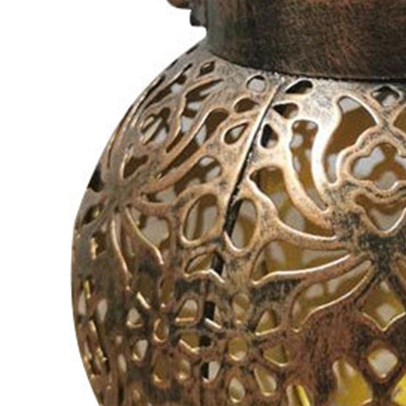 Tragbare Solar-hängelaterne Aus Eisen, Modell Gz 0032, Bronze, Für Garten, Terrasse Und Balkon