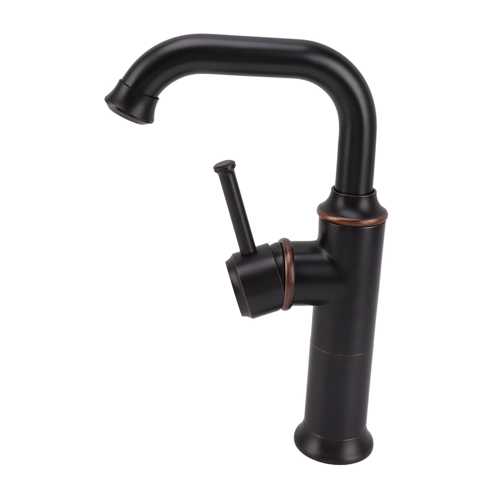 Retro-waschtischarmatur Mit Einhebelmischer, Geeignet Für Kalt- Und Warmwasseranschluss, Für Bad Und Küche, Schwarz
