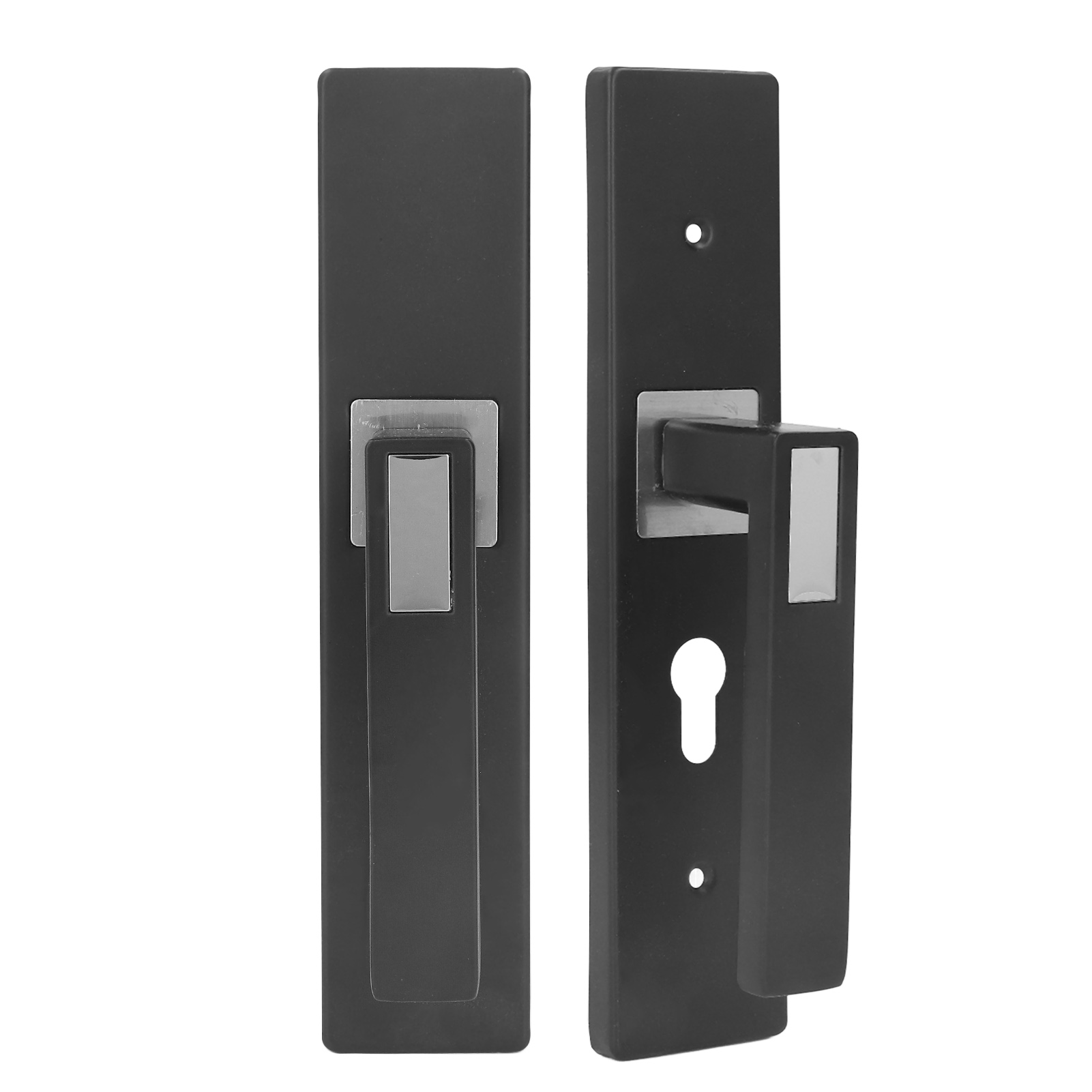 Zimmertürschloss Für Den Innenbereich, Geräuscharm, Robust, Aus Aluminiumlegierung, Schlafzimmergriff Mit 3 Schlüsseln, Schwarz/silber