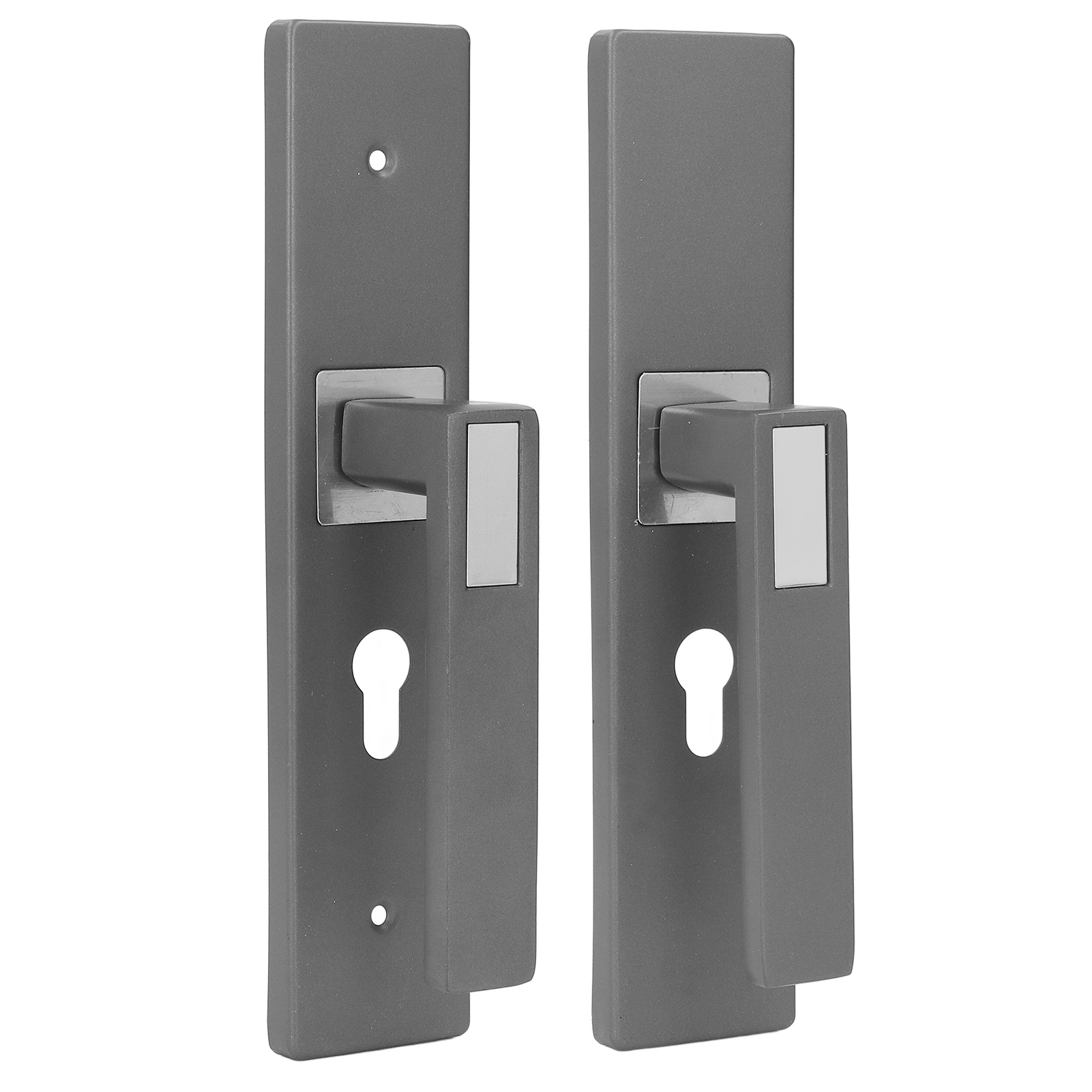 Türgriff Mit Türschloss Für Den Innenbereich, Geräuscharm Und Robust, Aus Aluminiumlegierung, Inklusive 3 Schlüsseln, Grau