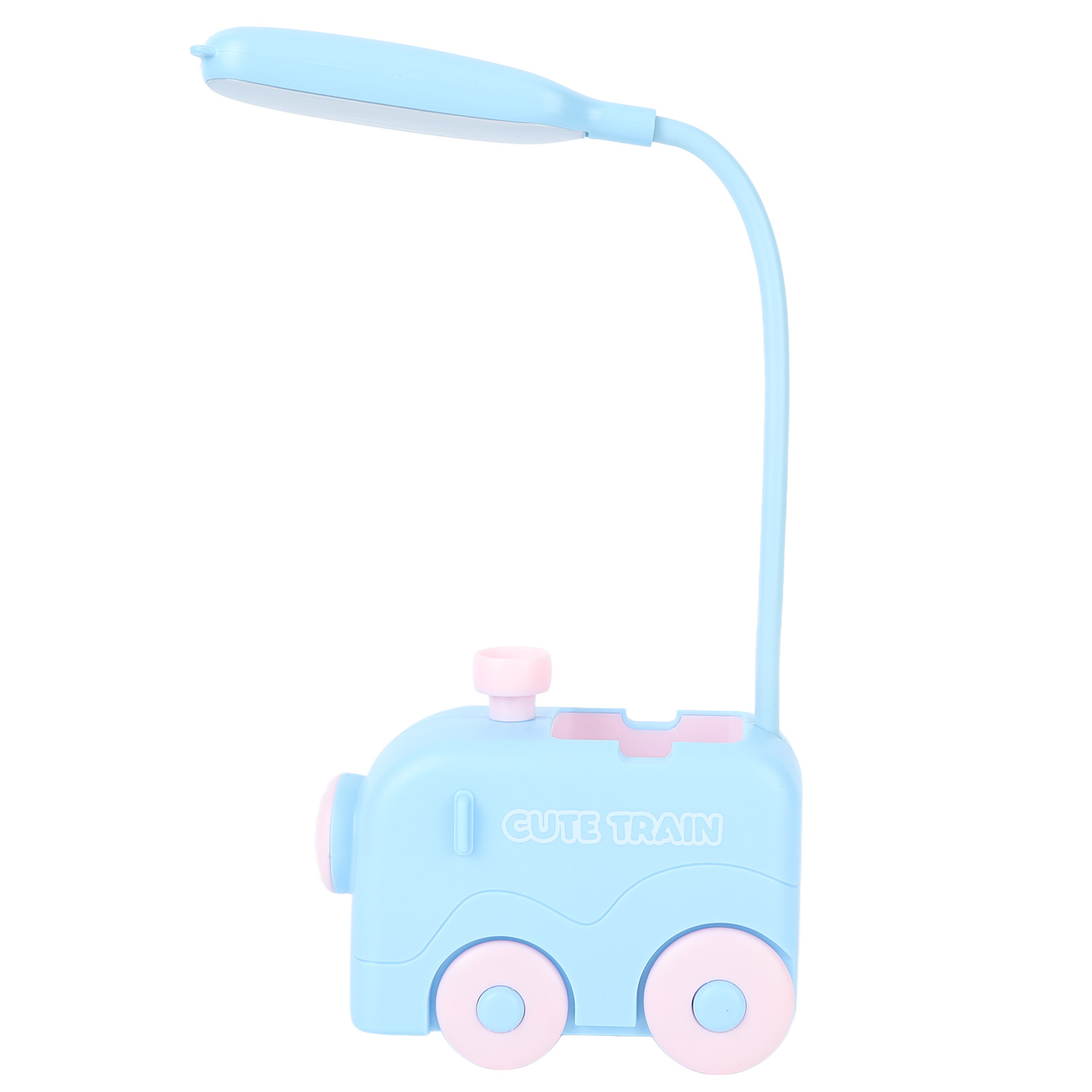 Mini-led-nachttischlampe Mit Zugfunktion, Augenschutz, Leselicht, Usb-ladefunktion Und Stifthalter Für Kinder, Blau