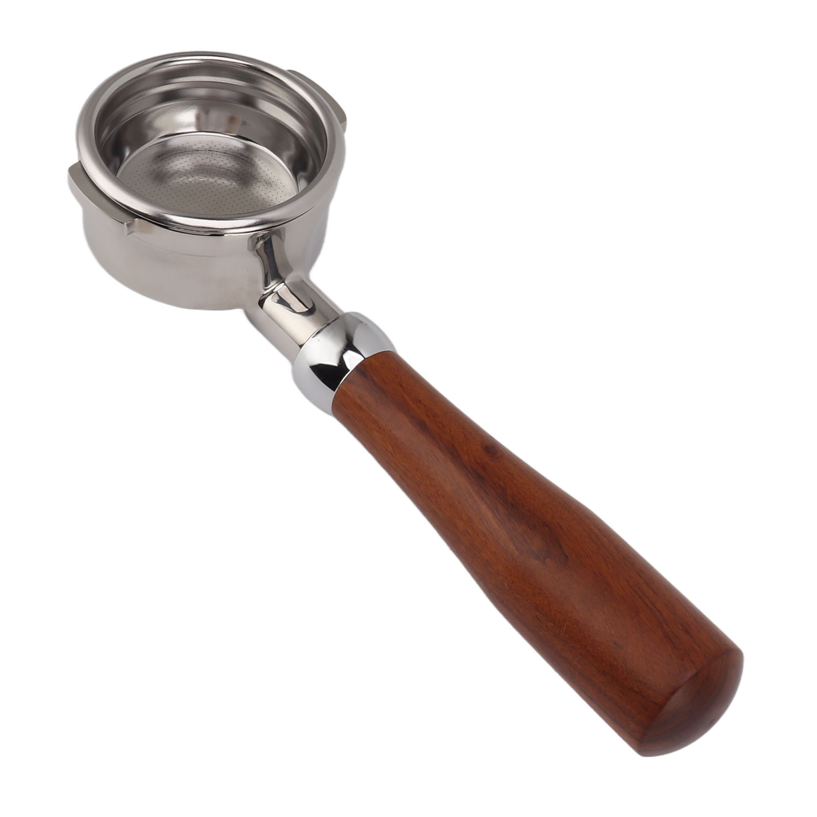 58-mm-siebträger Ohne Boden, 2-hals-edelstahlgriff, Abnehmbares Zubehör Für Breville 9 Series E Circle Rosewood Kaffeemaschinen
