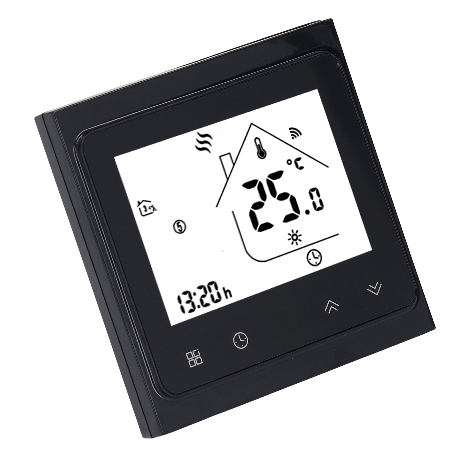Wlan-thermostat Für Warmwasserboiler Mit Lcd-touchscreen, Digitaler Temperaturregler Mit Passivem Ausgang, 95–240 V, Schwarz
