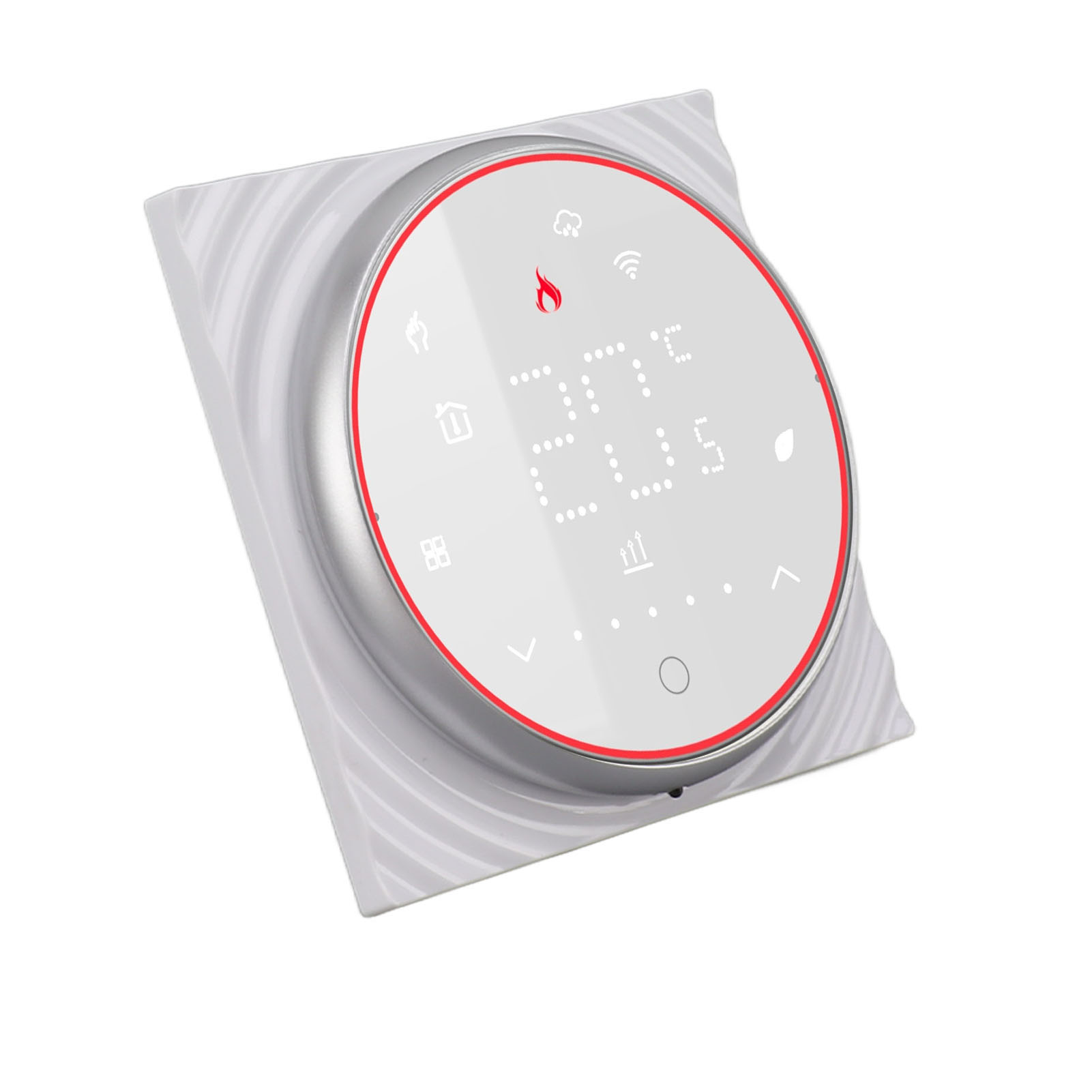 Wlan-thermostat, Smart-thermostat Mit Led-anzeige, Einbauplatte, App- Und Sprachsteuerung, 7-tage-programmierung, Ac 95–240 V Für Elektrische Heizsysteme, Weiß