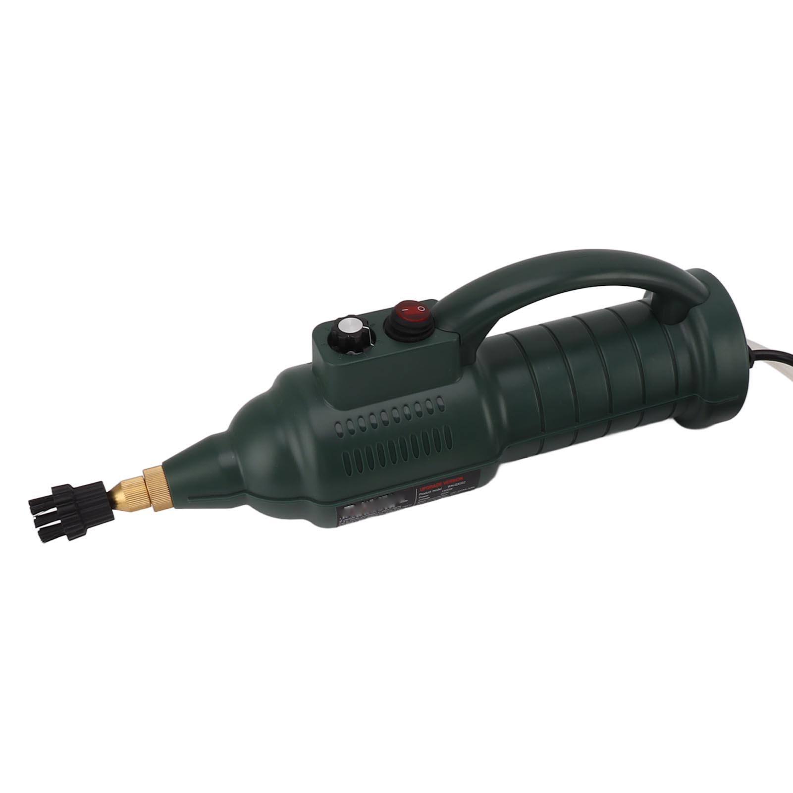 Handdampfreiniger Mit Hoher Temperatur Und Druckleistung (2500 W) Inklusive 3 Bürstenköpfen Und 2 Düsen. Intelligente Bedienung. Militärgrüner Eu-stecker (220 V).