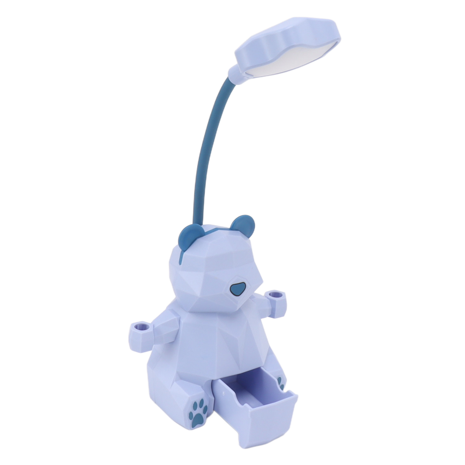 Led-schreibtischlampe Mit Cartoon-motiv, Augenschutz, Usb-anschluss, 2 Leuchtmodi, Inklusive Stifteaufbewahrung, Ideal Zum Lernen Und Lesen (bär-blau)