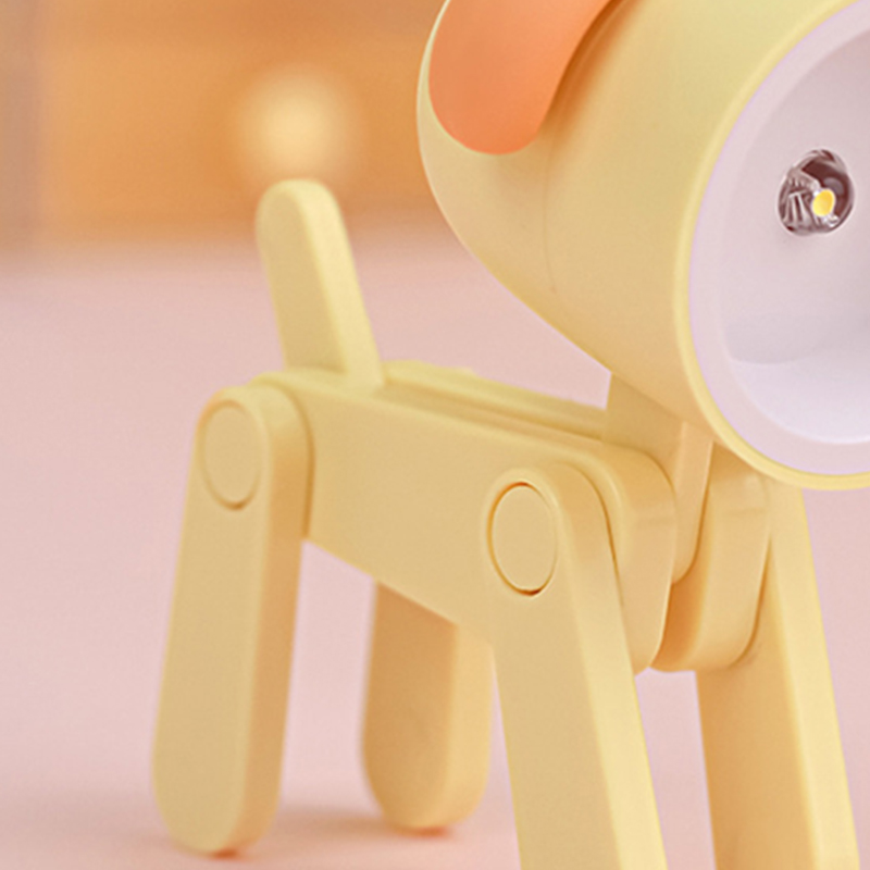 Mini-nachtlicht Für Haustiere, Kawaii-led-schreibtischlampe, Mini-handyhalter, Dekoartikel, Gelber Hund