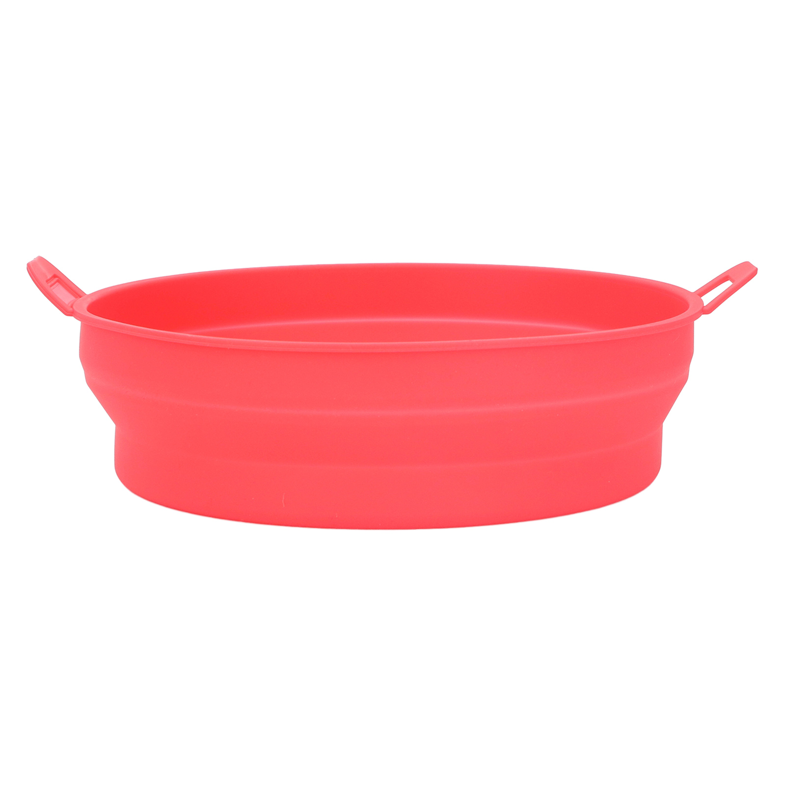 Faltbarer Friteusen-silikoneinsatz, Lebensmittelecht, Hochtemperaturbeständig, Runder Friteusen-silikontopf, Rot, Durchmesser 21 Cm