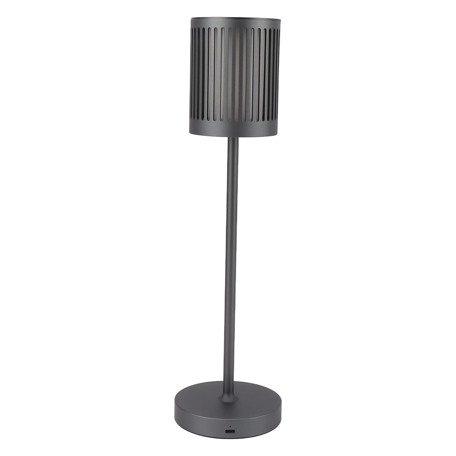 Kabellose Led-tischleuchte, Stufenlos Dimmbar Per Touch, Wasserdicht, Metallgehäuse, 5000-mah-akku, Usb-aufladbar, Schreibtischlampe Für Schlafzimmer, Arbeitszimmer Und Außenbereich, Grau