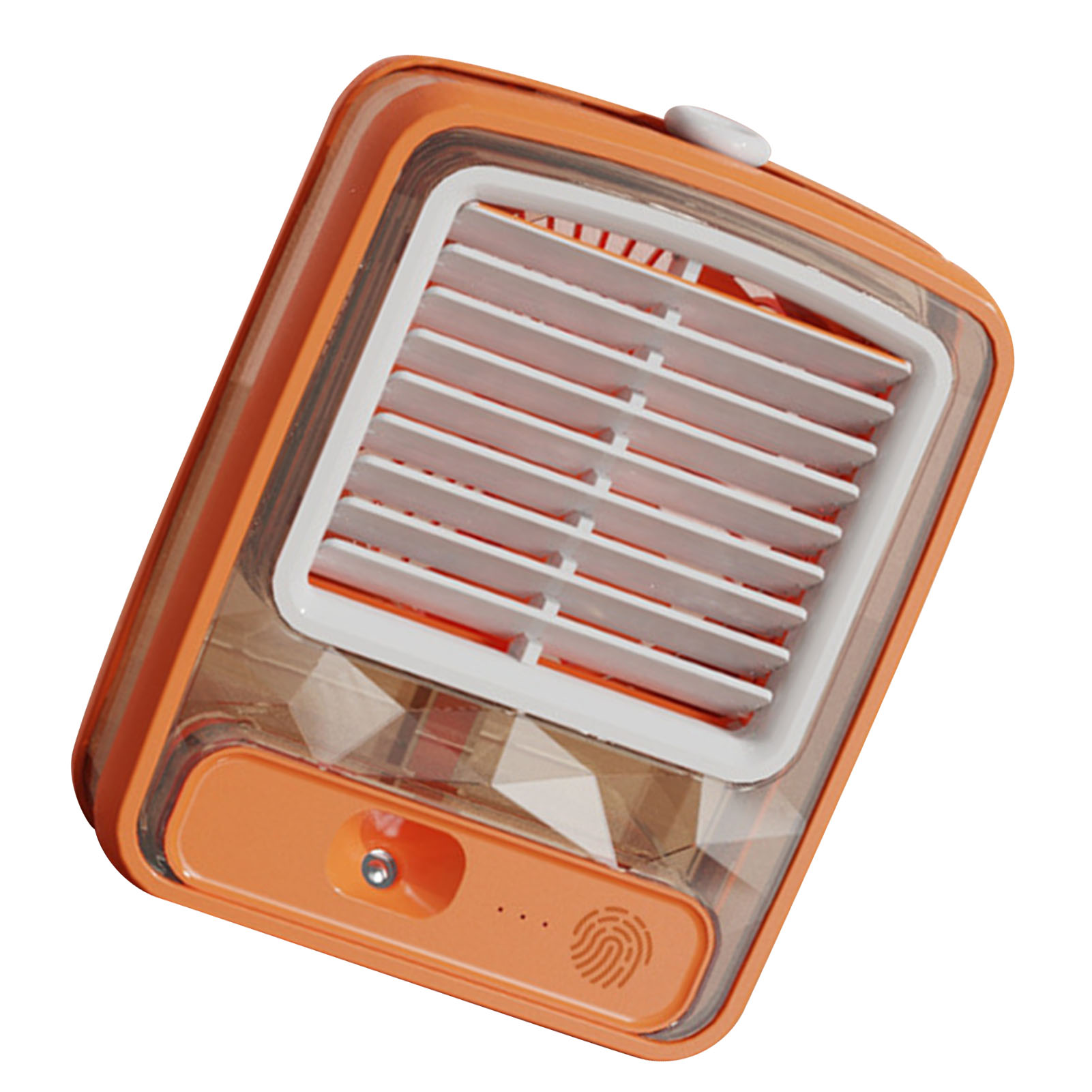Tischventilator Mit Wasserkühlung, Usb-anschluss, Abs-gehäuse, 3 Geschwindigkeitsstufen, 3d-spiralflügel, Wassergekühlt, Kleine Klimaanlage Für Schreibtisch Und Nachttisch, Orange