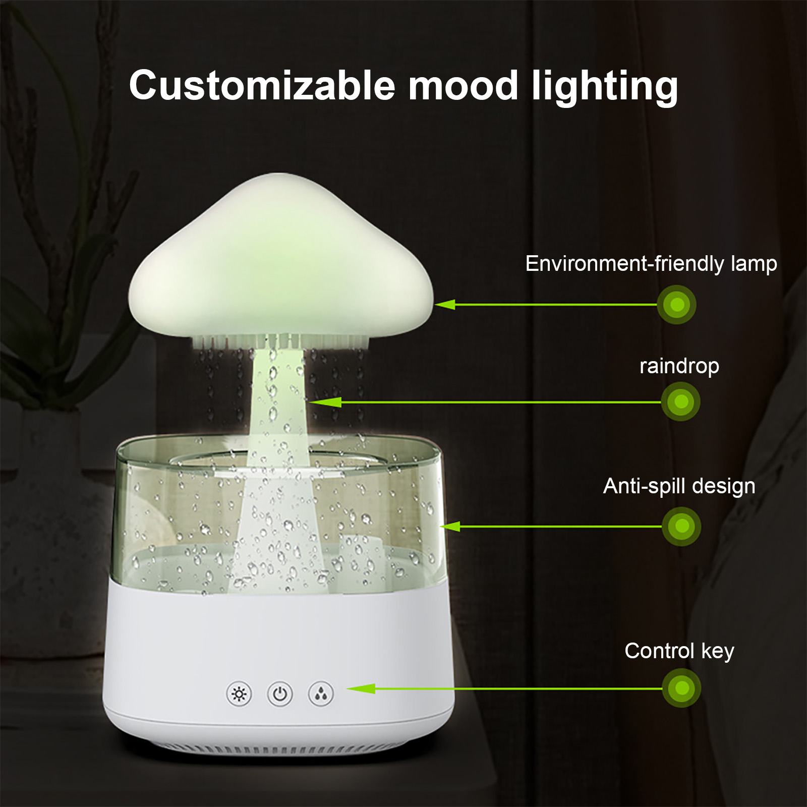 Tragbarer Luftbefeuchter Mit Regenwolken-aroma-diffusor Für Hotelzimmer, Zuhause – Geschenkidee