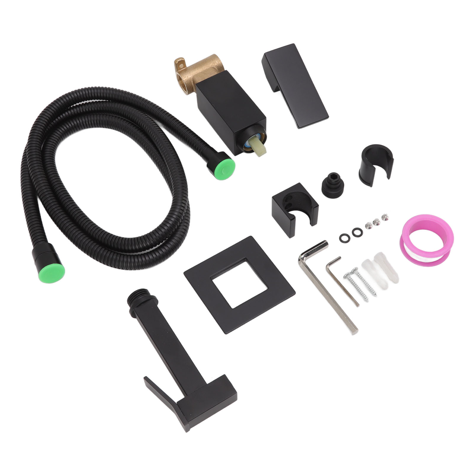 Messing-duschsystem Im Europäischen Stil, Einbau-handbrause-set, Schlichtes Duschset Für Badezimmerzubehör, Schwarz