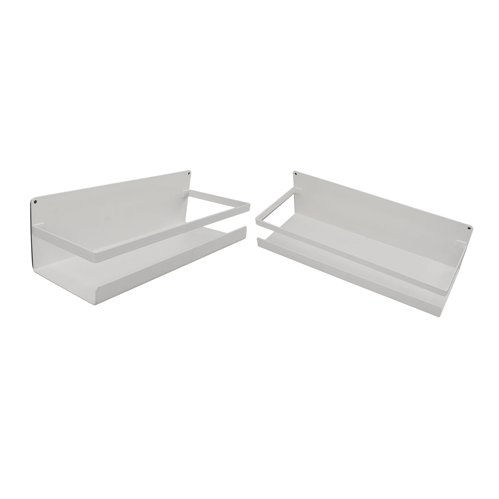 2er-set Wandregale Mit Haken, Magnetischer Saugnapfbefestigung, Schwebender Organizer Für Badezimmerwaschtisch, Weiß