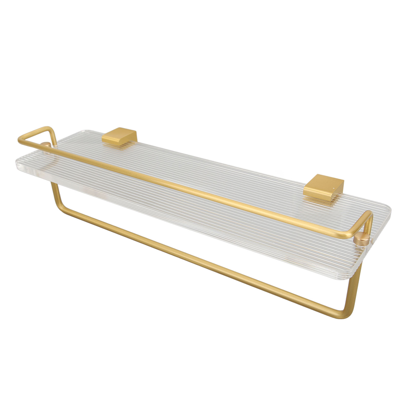 Wandhängendes Regal Mit Handtuchstange, Aus Acryl Und Aluminium, Handtuchhalter Für Badezimmer, Wohnzimmer, Küche, Schlafzimmer, 40 Cm / 15,7 Zoll